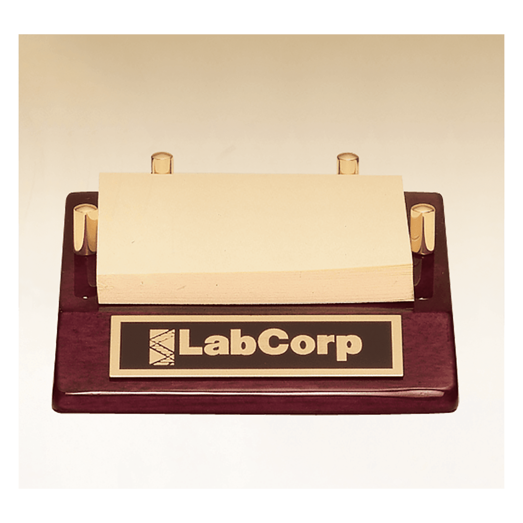 Rosewood Piano Finish Post-It Note Holder with Black Plate