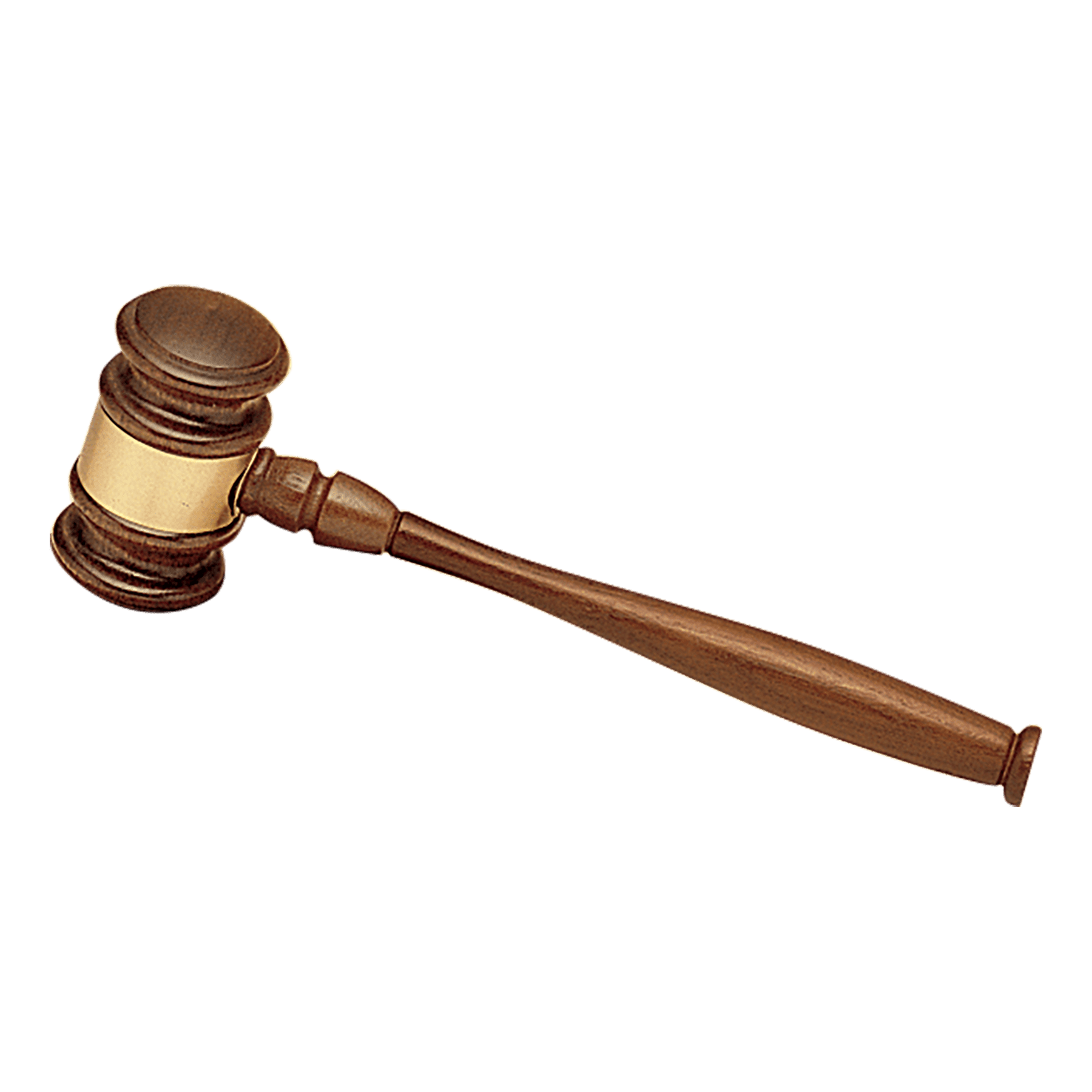 Walnut Gavel with a Gold Gavel Band