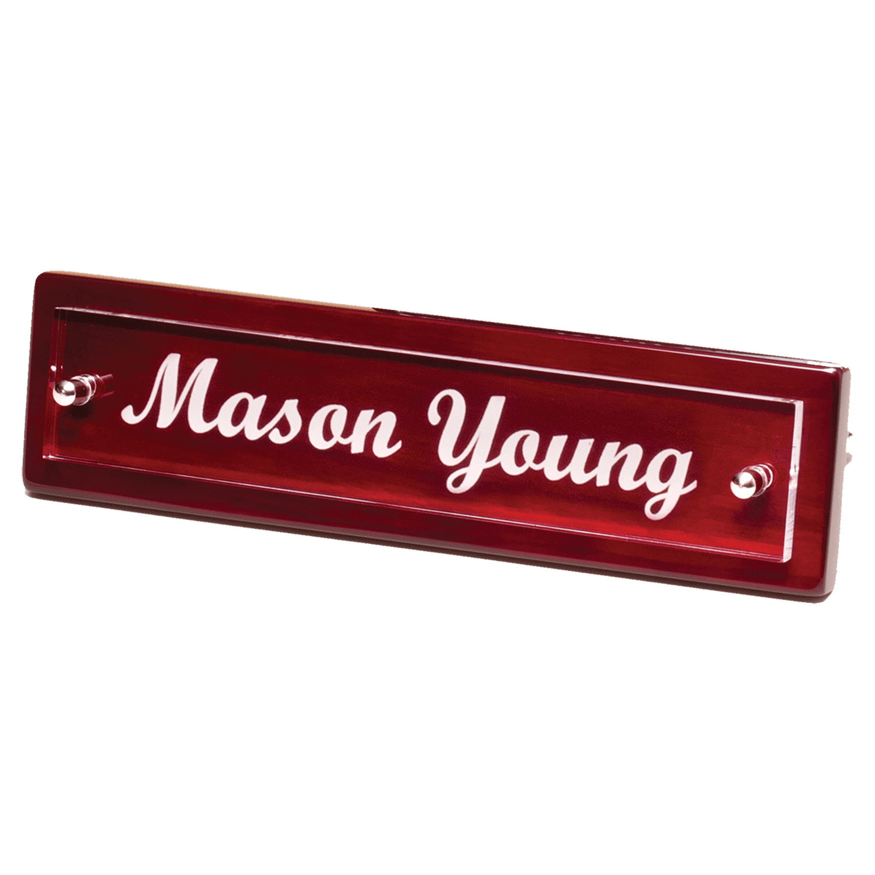 9.25" Rosewood Piano Finish Nameplate w/Acrylic Plate