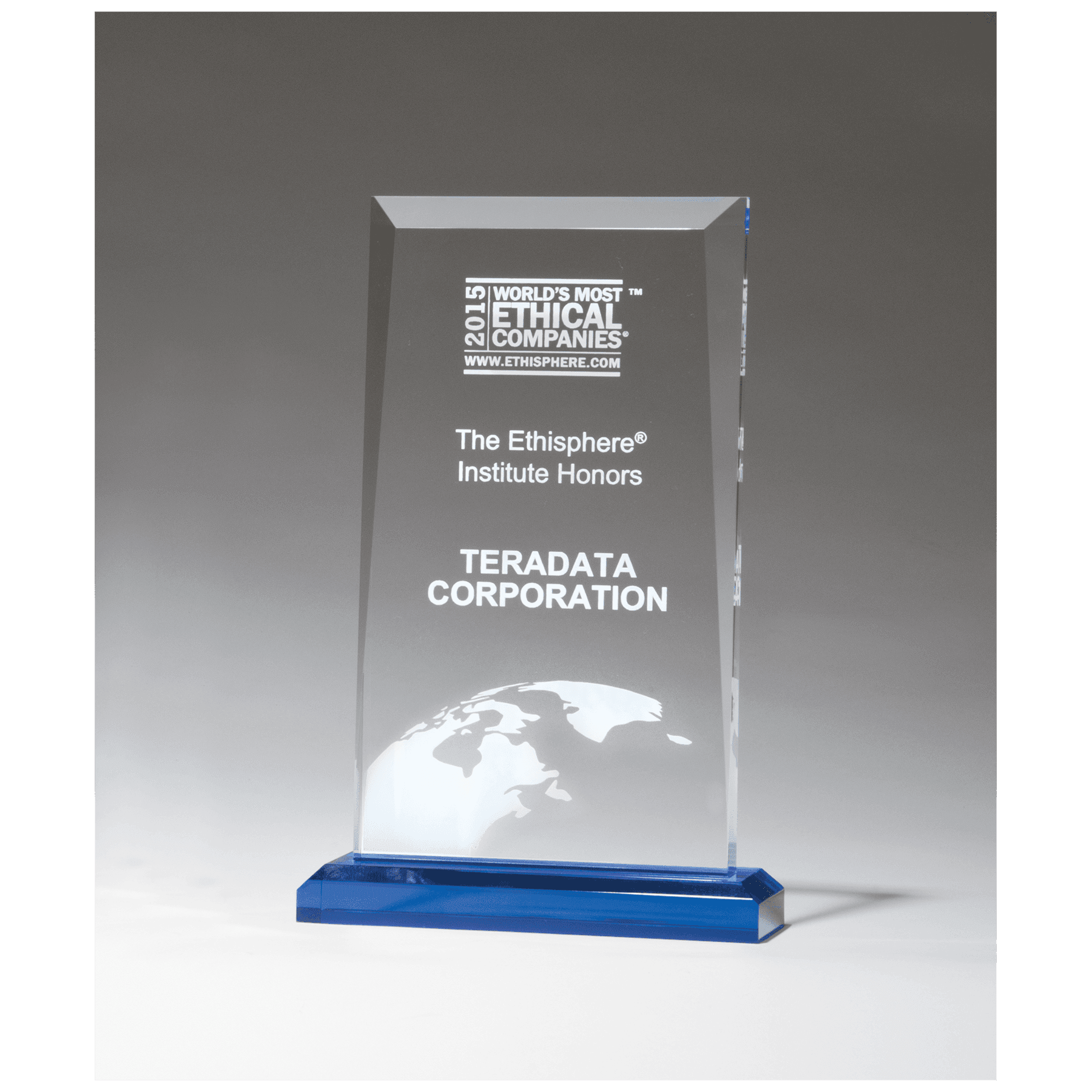 5 x 7.75" Apex Acrylic w/Blue Highlights and Blue Base
