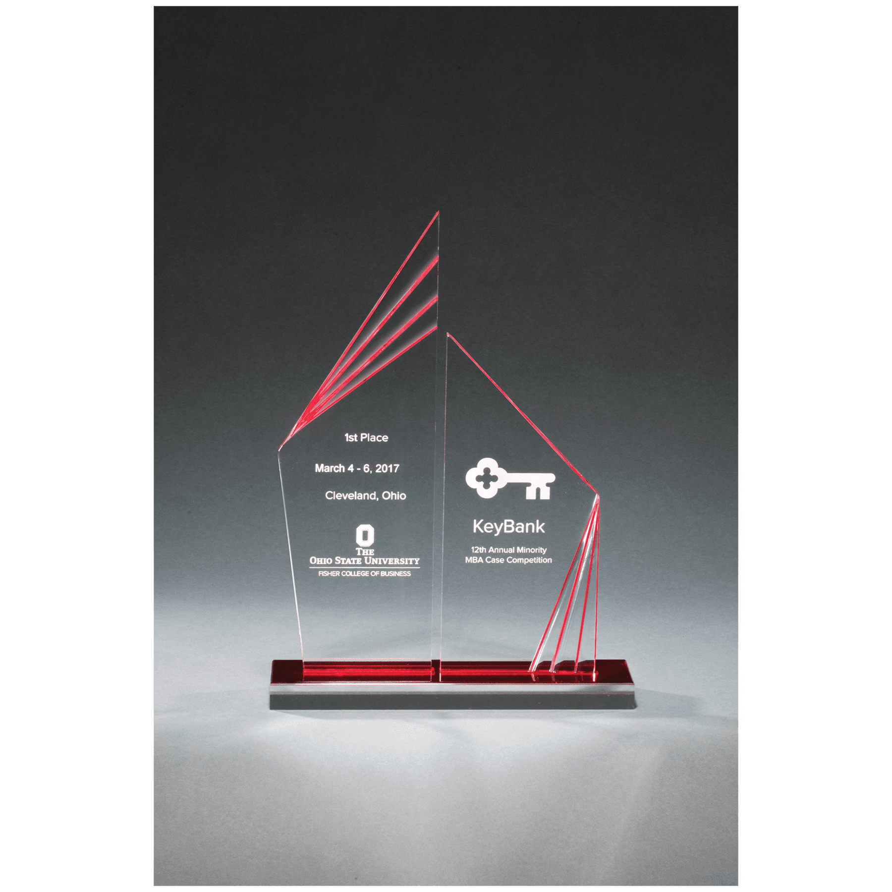 9.5" Double Zenith Acrylic with Red Mirror Base