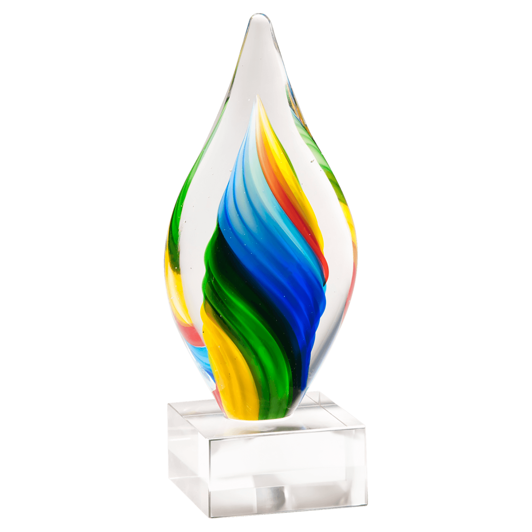 Rainbow Twist Art Glass on Base - AGAR102