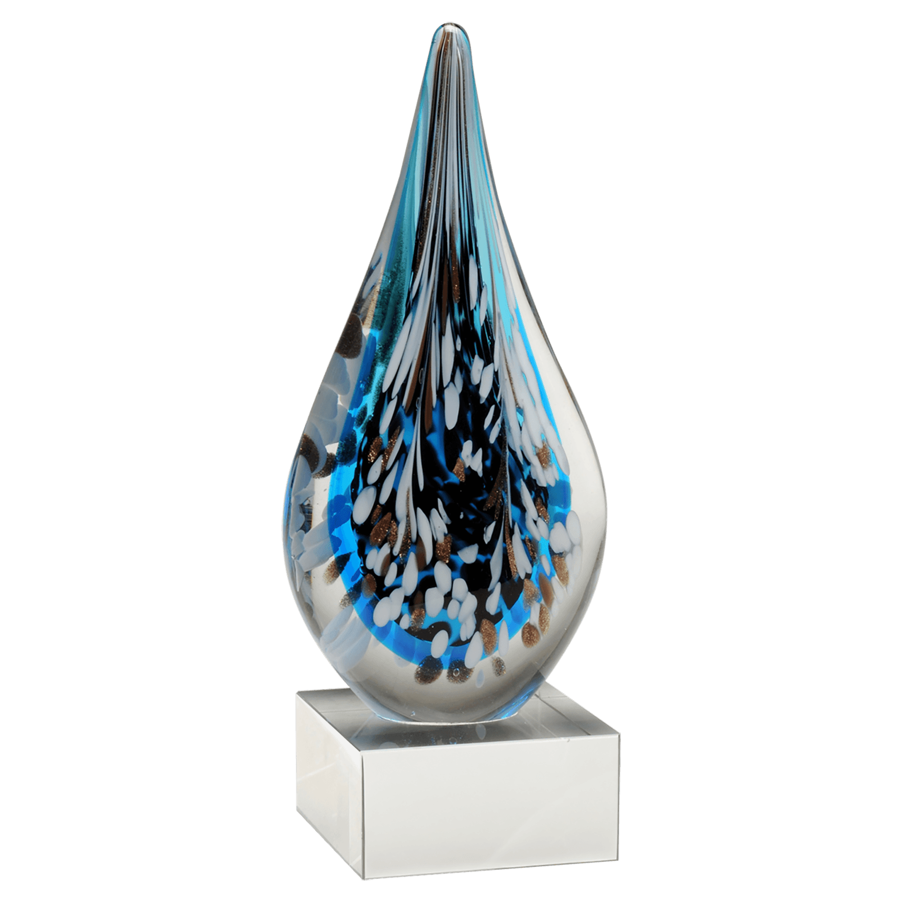 Multi-Colored Teardrop Art Glass on Base - AGAR109