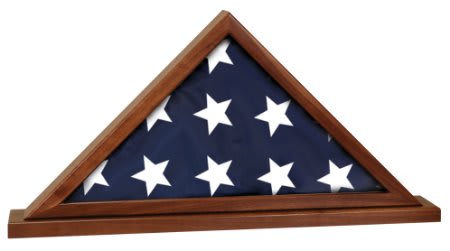 Genuine Walnut Flag Display Case with Base Attached - AFL08