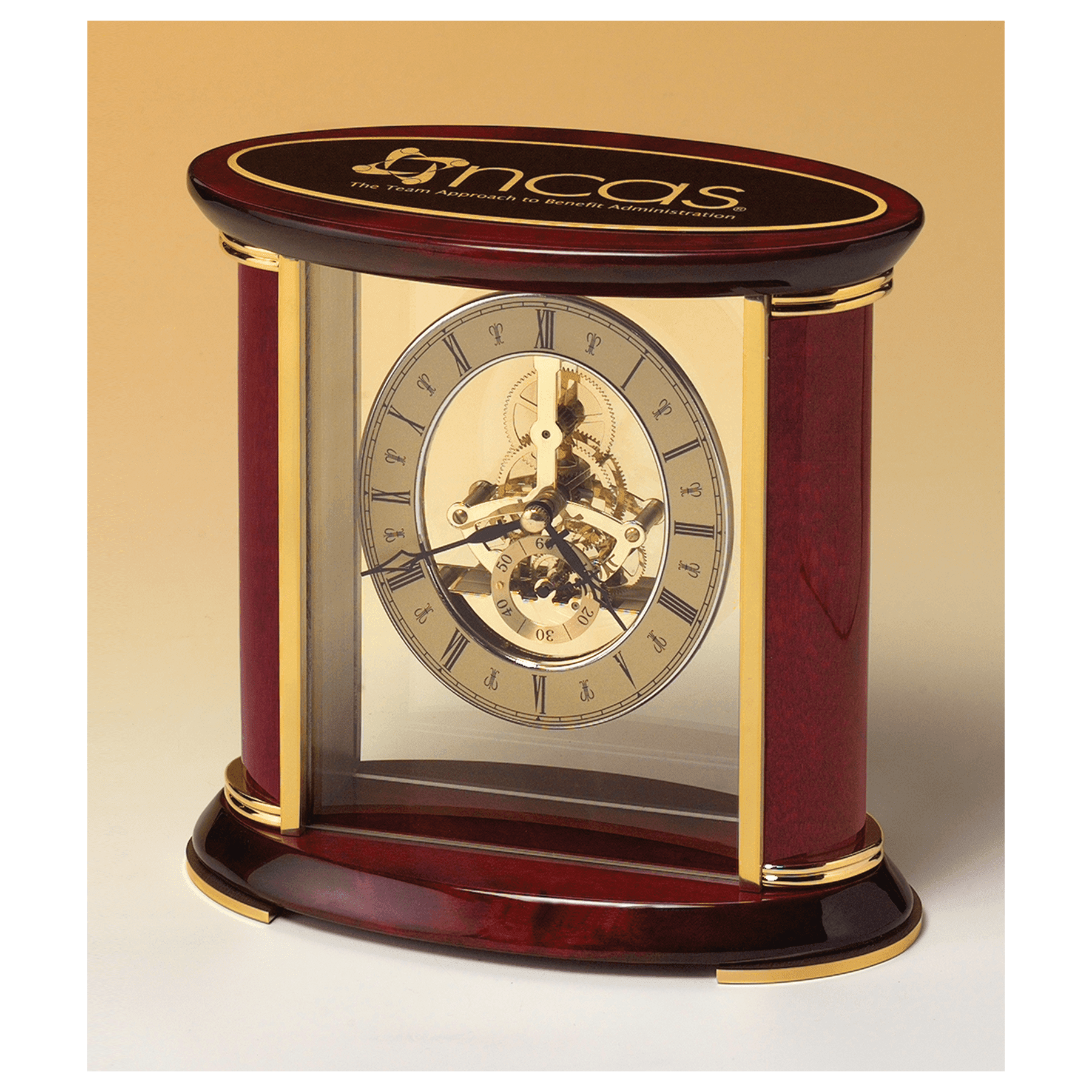 Skeleton Clock with Rosewood Piano Accents