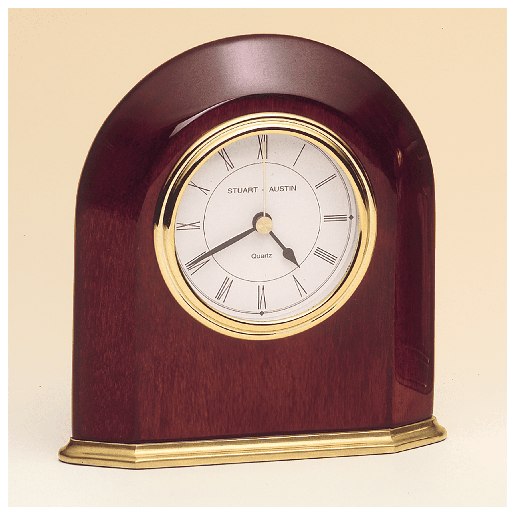 Rosewood Piano Finish Arched Table Clock - CLK64