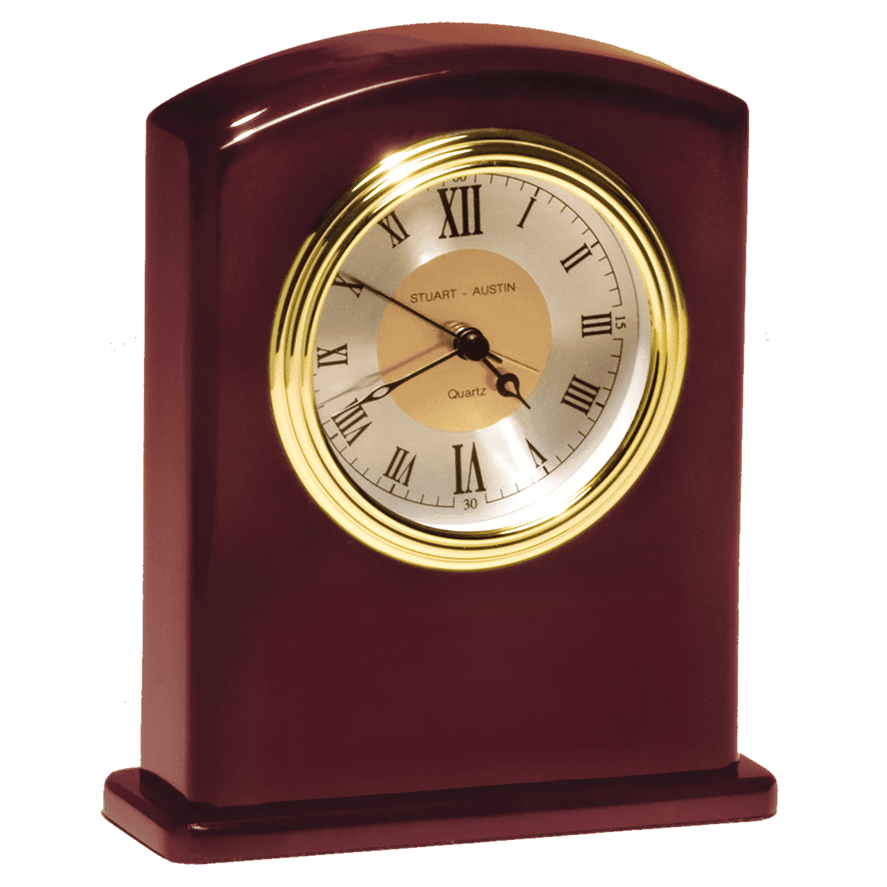 High Gloss Rosewood Finish Clock, w/ Plate - CLK76