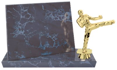 7.75" x 5.75" Black Marble Finish Standup Plaque