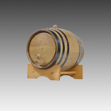 3 Liter Oak Wood Barrel with Black Hoops