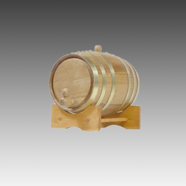 3 Liter Oak Wood Barrel with Brass Hoops