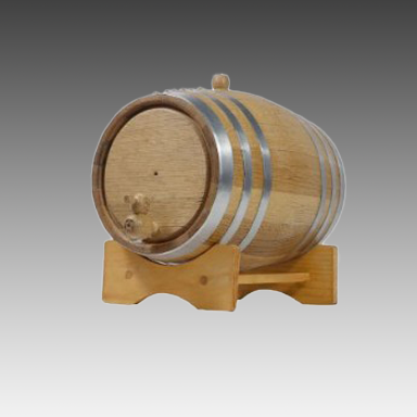 2 Liter Oak Wood Barrel with Steel Hoops