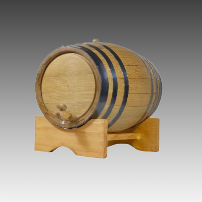 20 Liter Oak Wood Barrel with Black Hoops