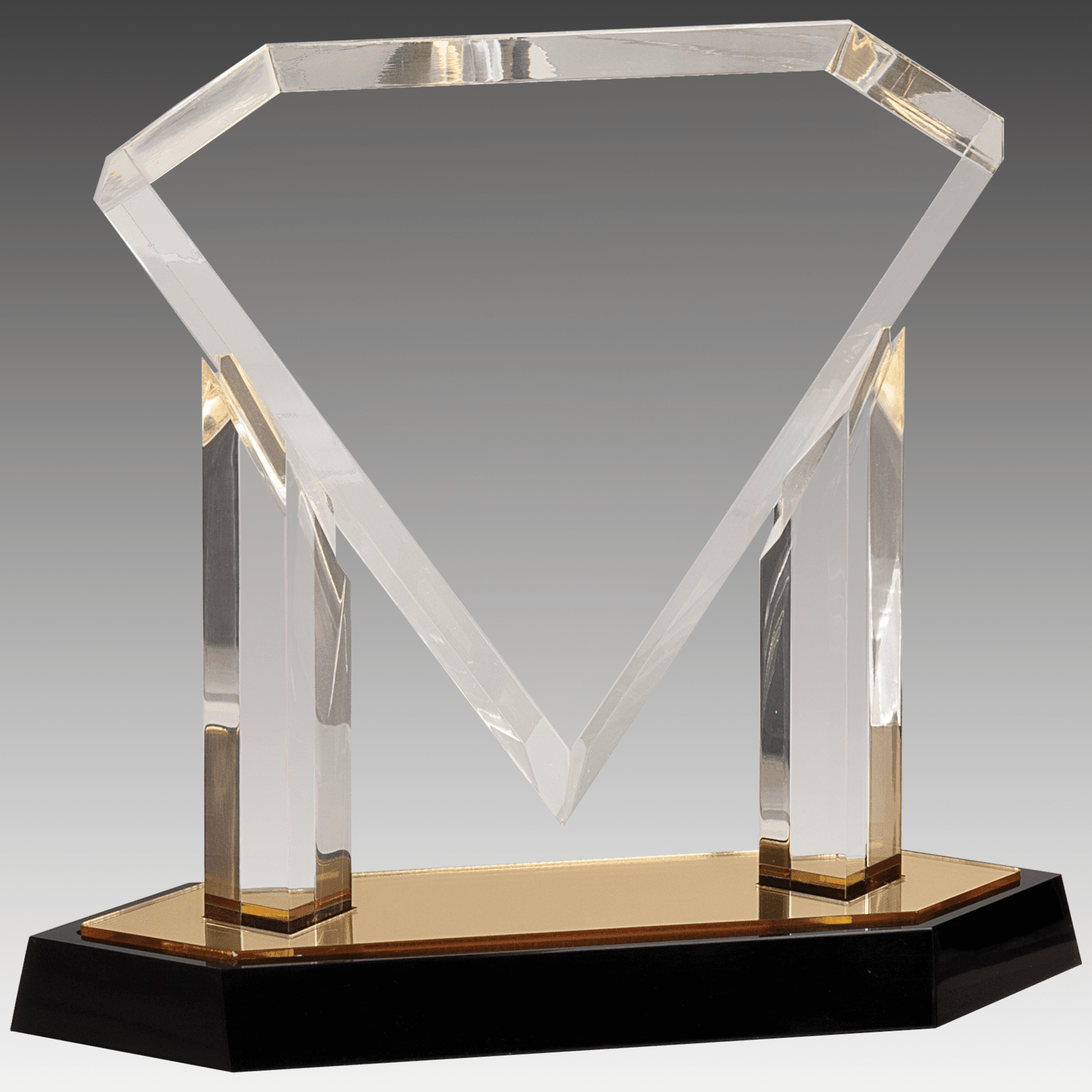9.5" Gold Floating Diamond Acrylic
