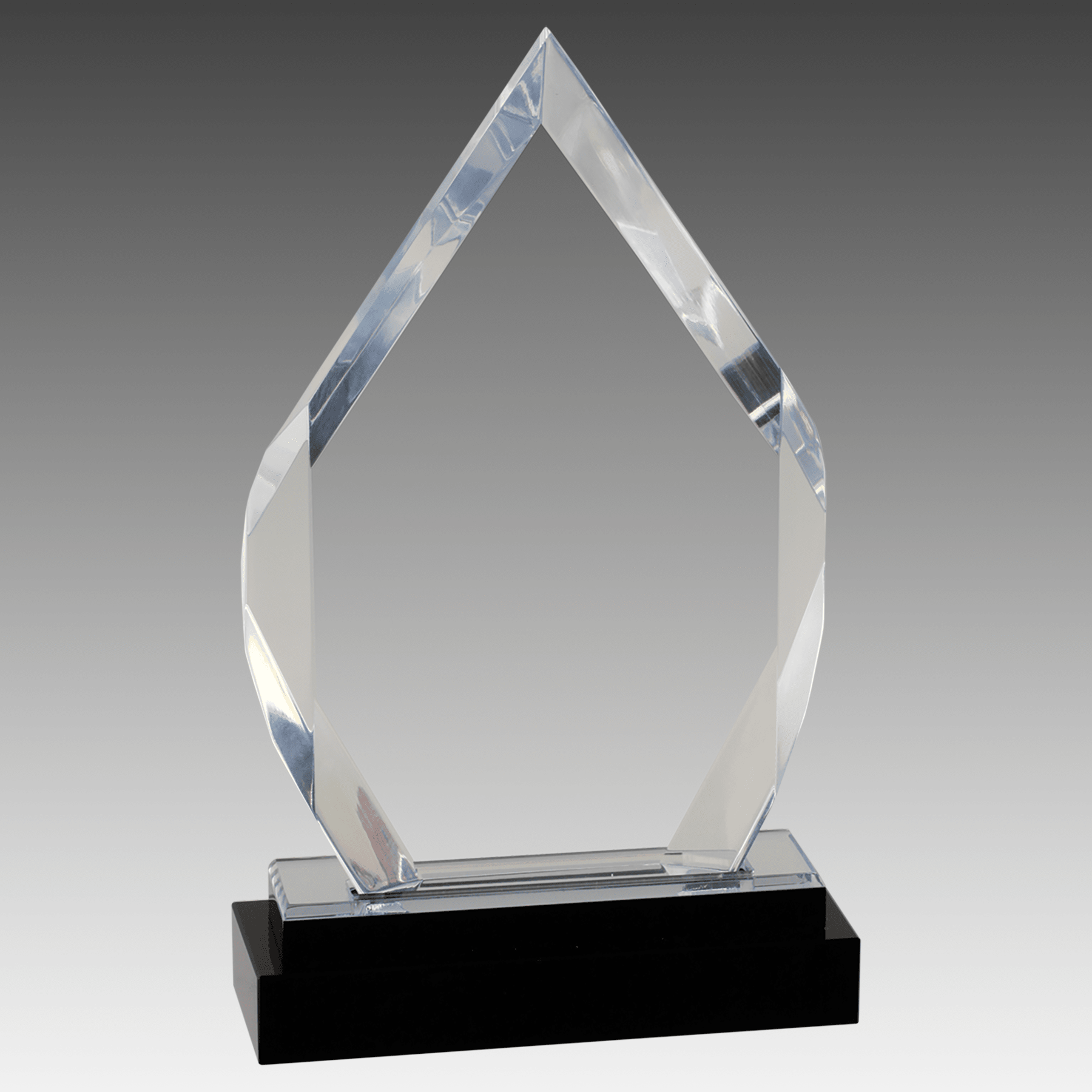 8" Silver Diamond Acrylic with Black Glass Base