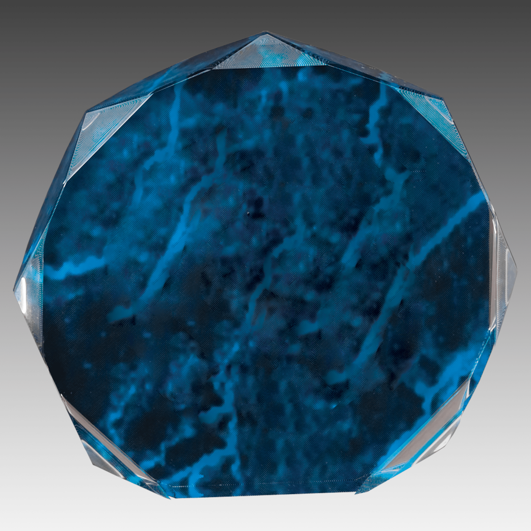 6" Blue Marble Octagon Acrylic Award