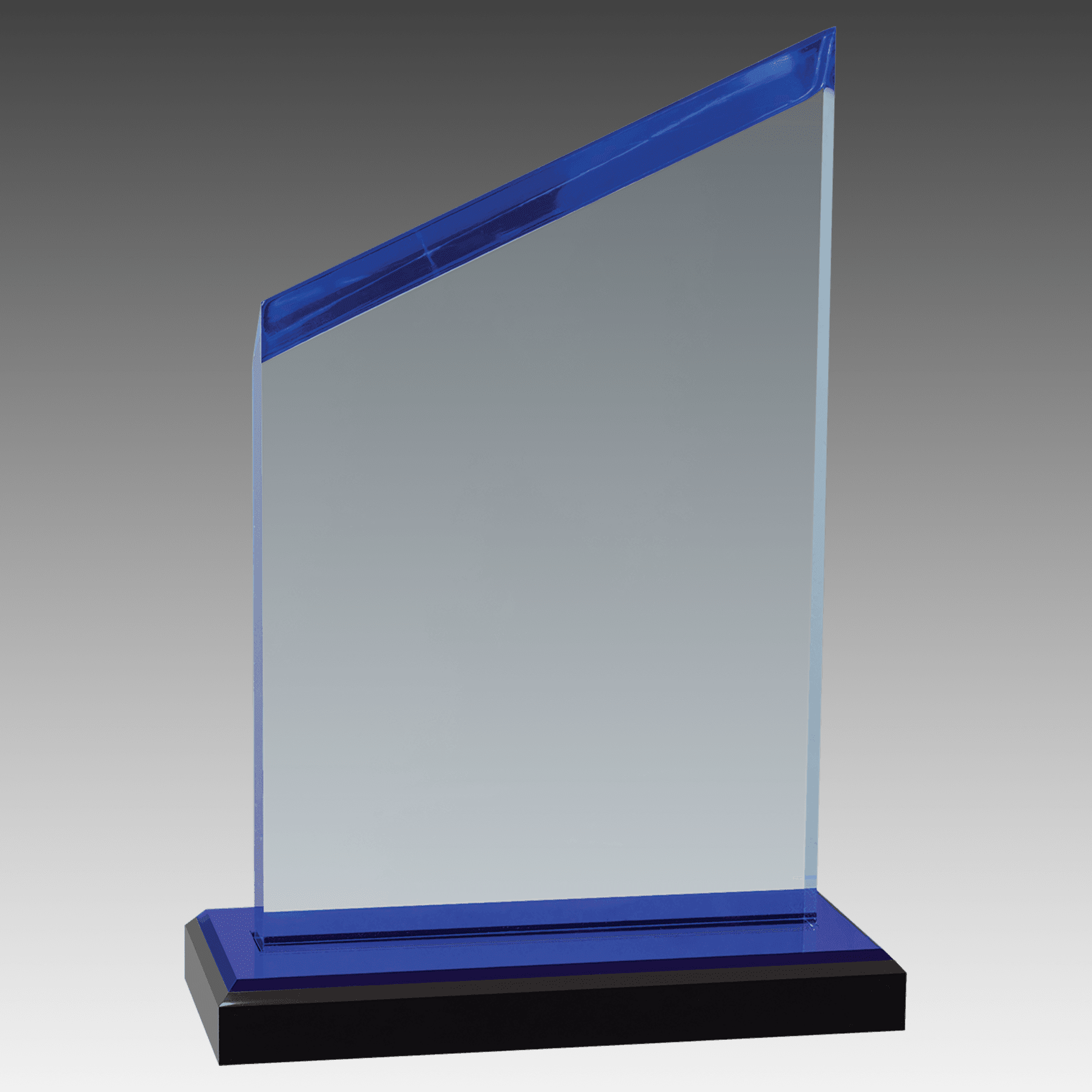 Acrylic w/Blue Accents, Black Base w/Blue Mirror Top