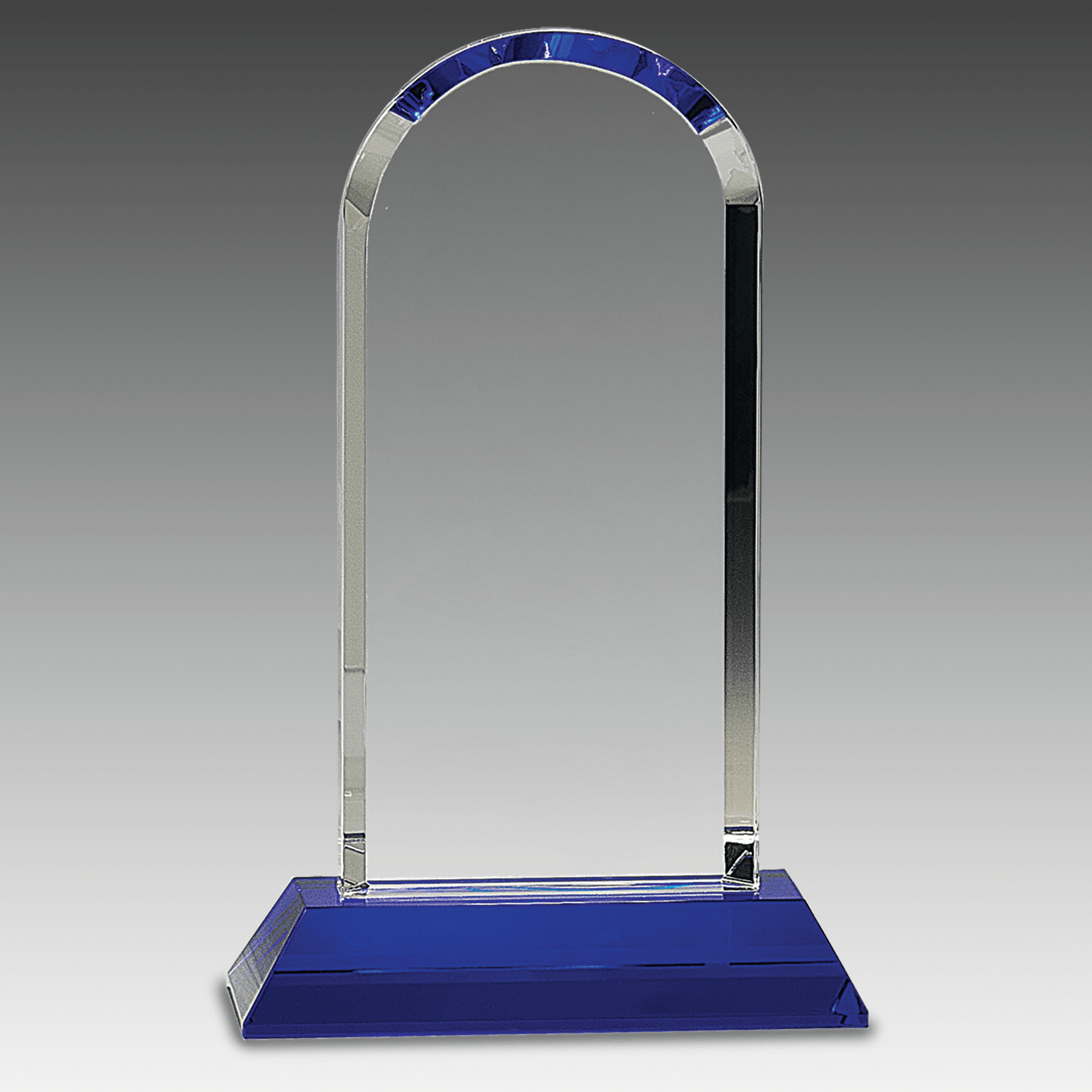 9.25" Clear Crystal Dome on Blue Pedestal Base