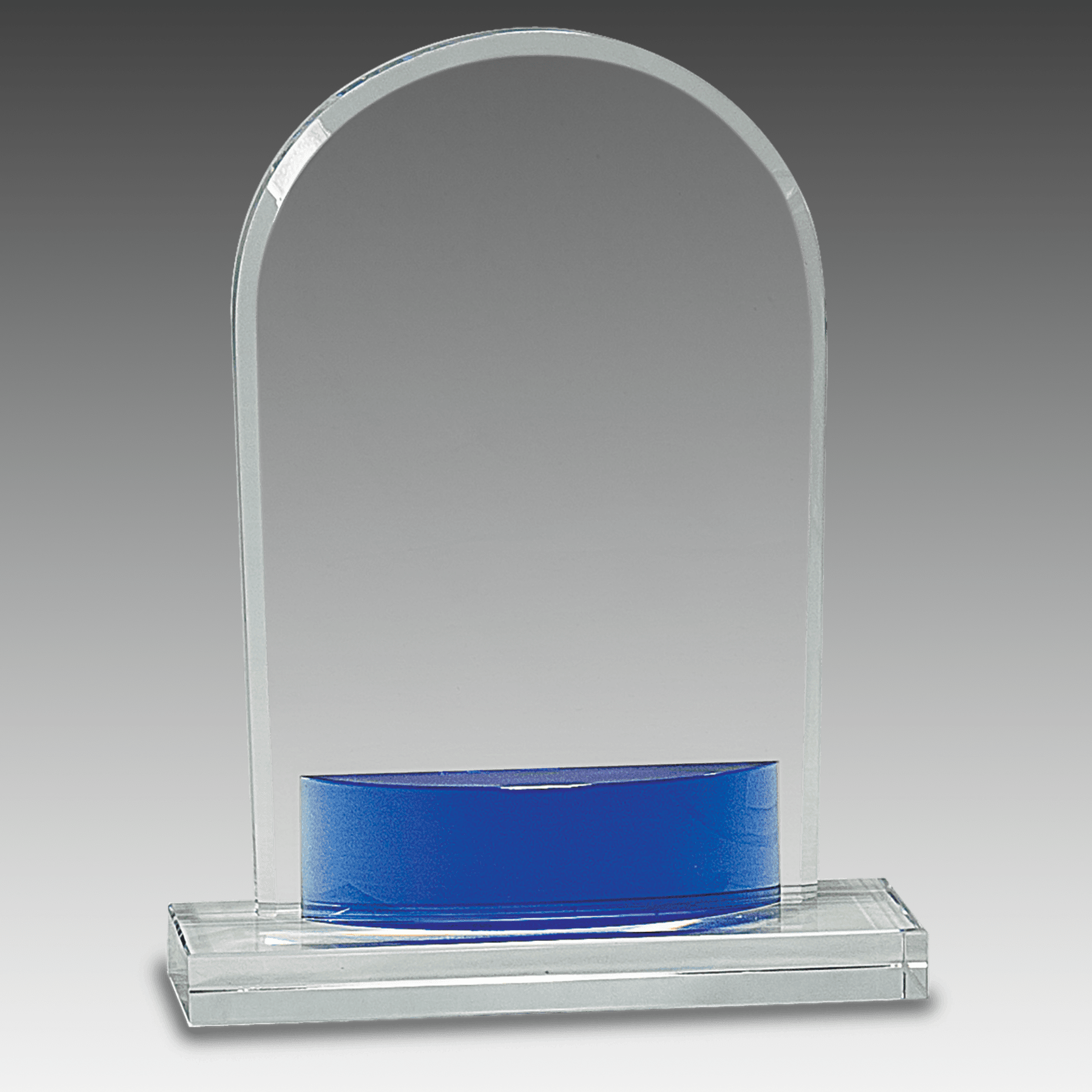 7.75" Crystal Arch with Blue Accent