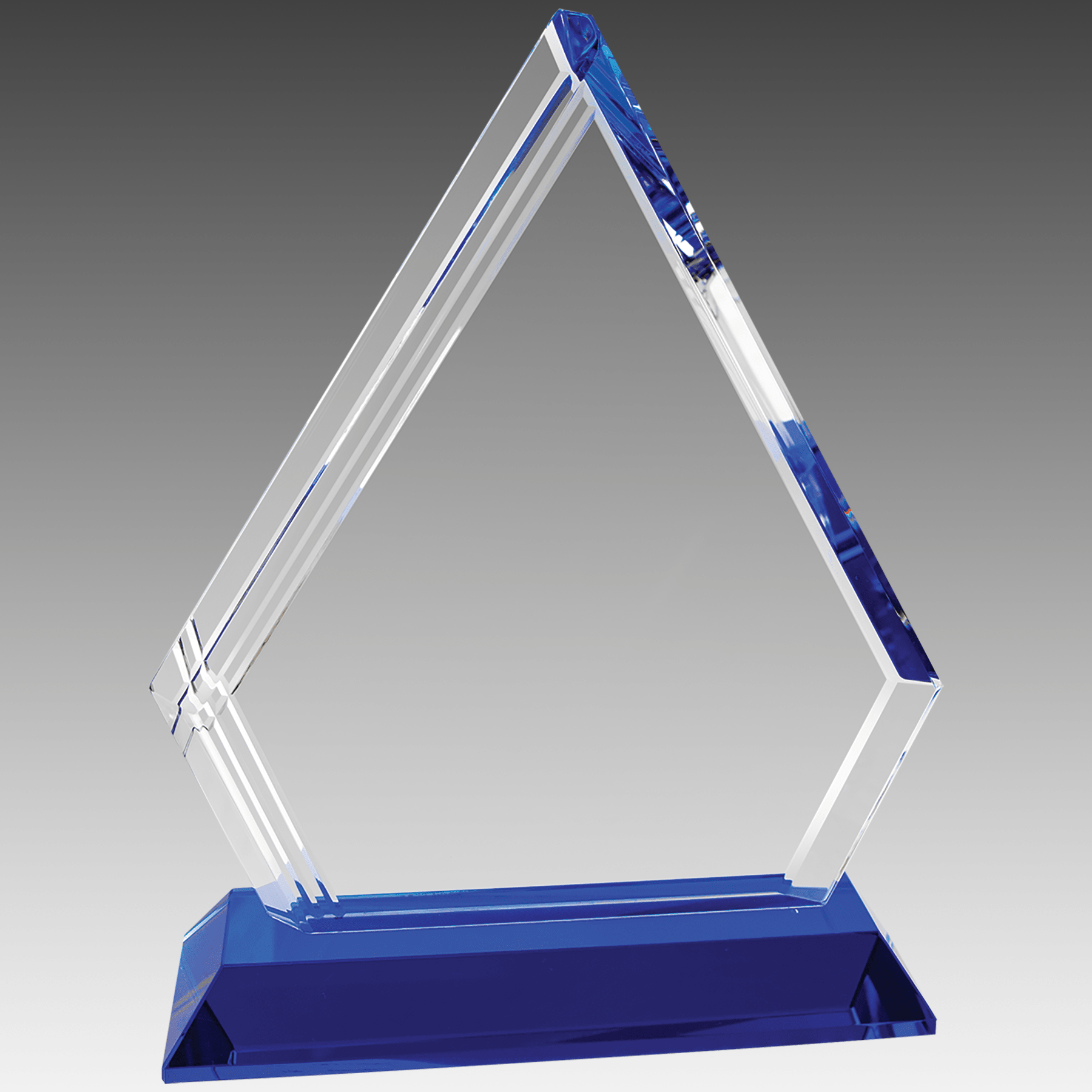7.75" Crystal Diamond on Blue Pedestal Base