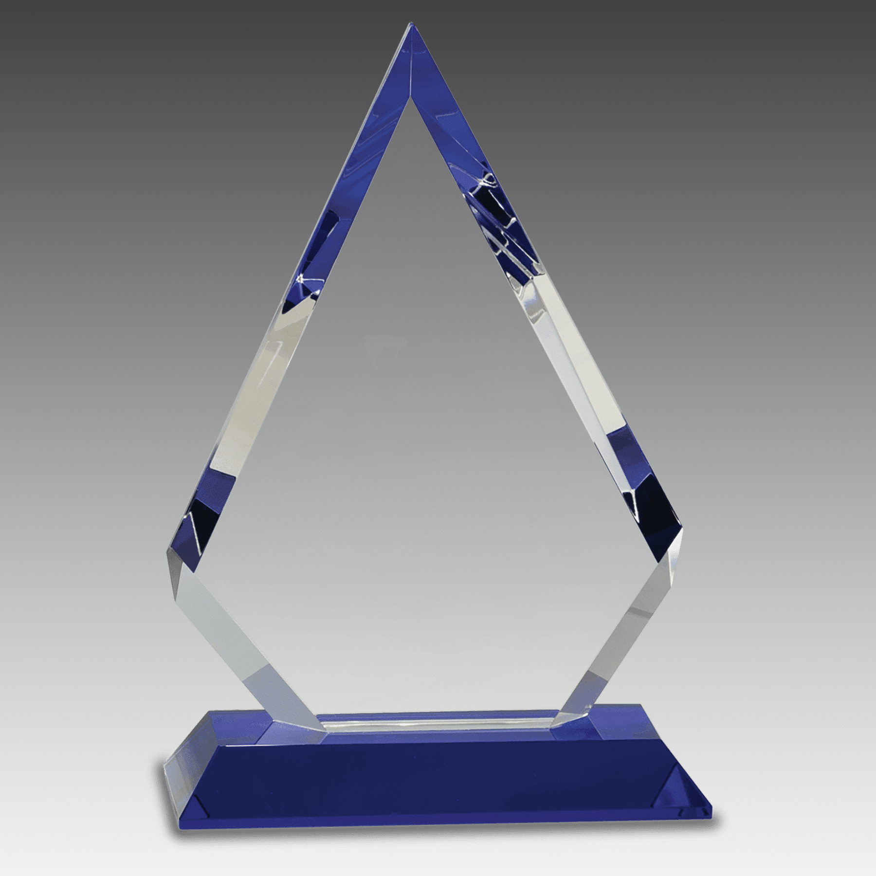 9" Clear Crystal Diamond on Blue Pedestal Base