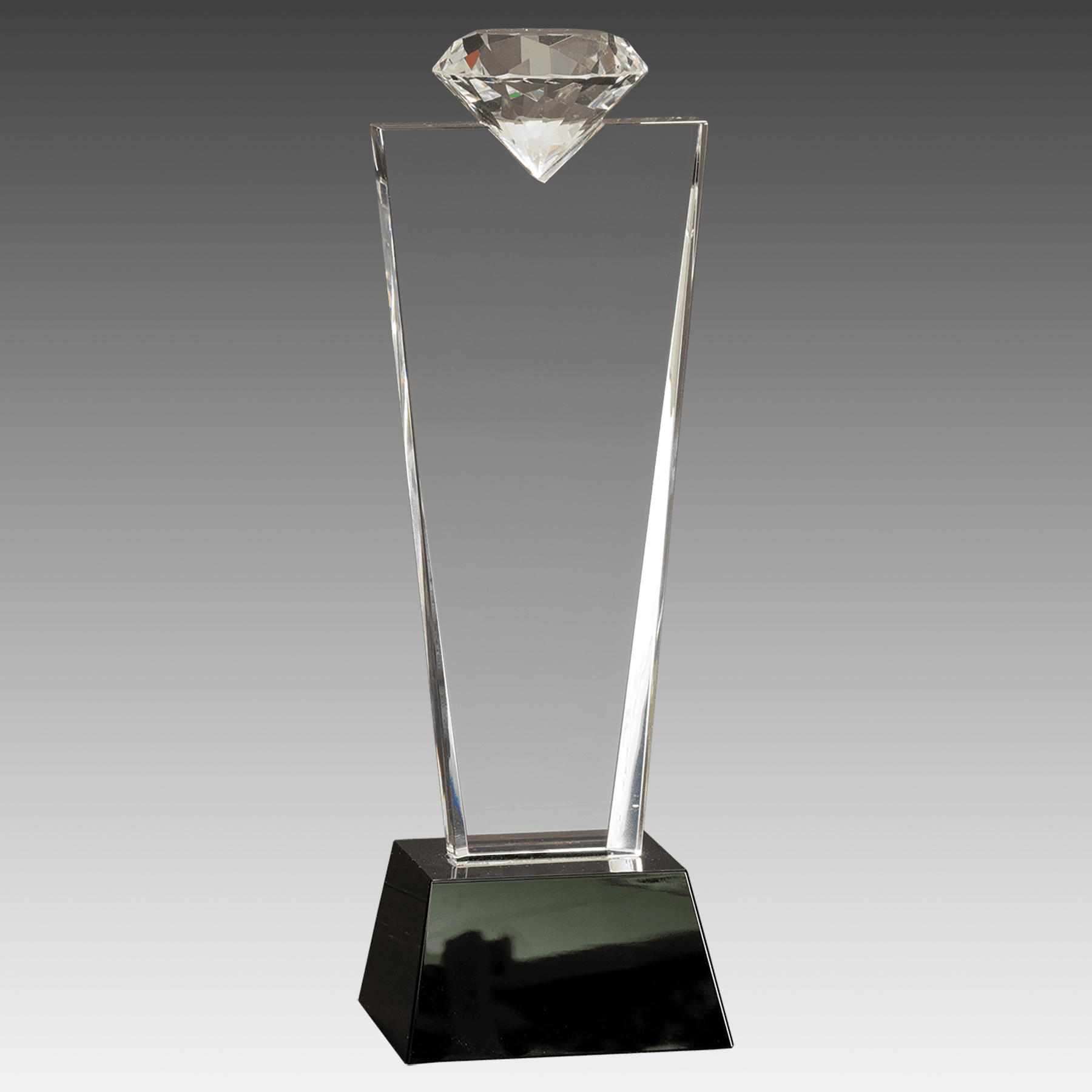 11" Crystal Diamond Top Award on Black Pedestal Base