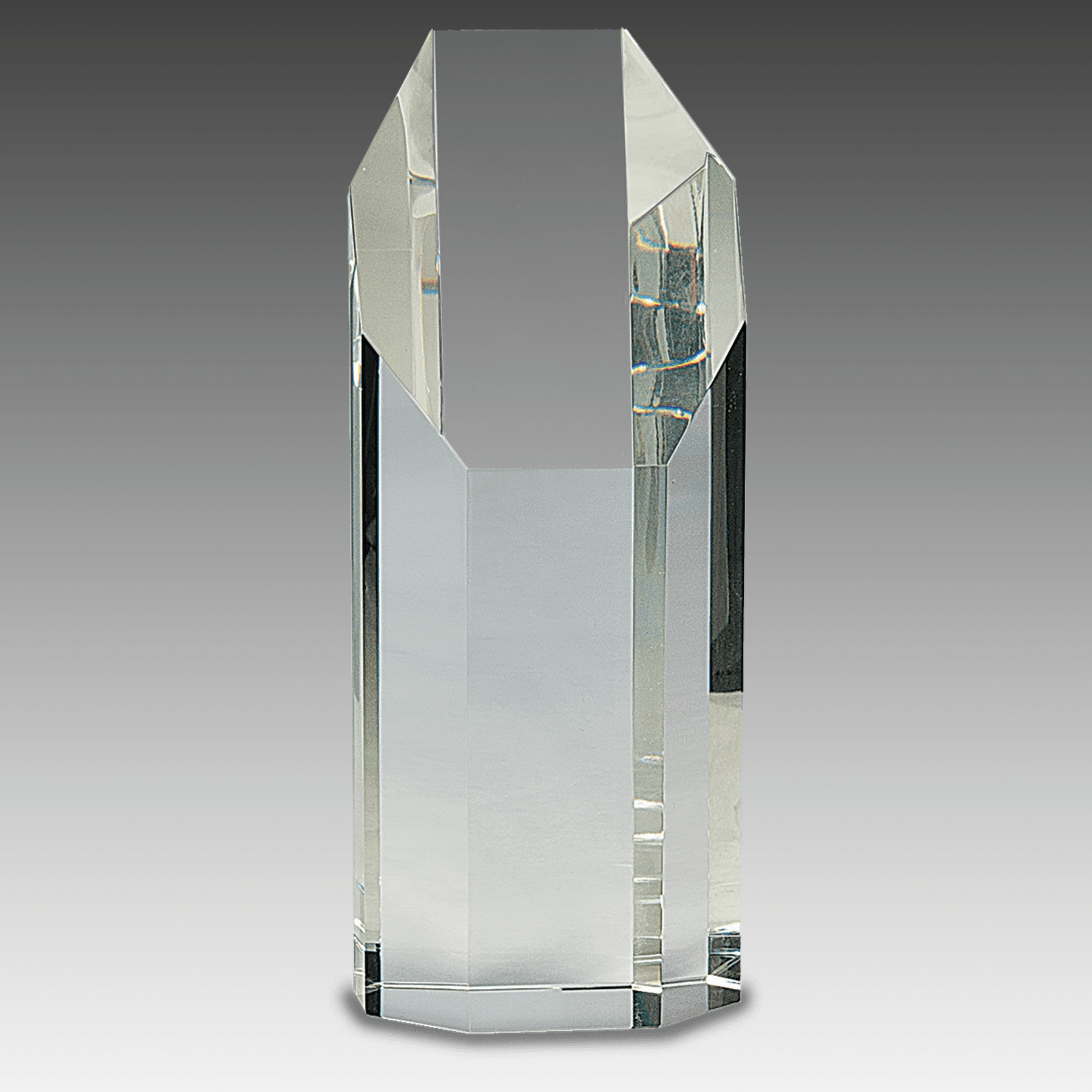 8" Clear Crystal Octagon Tower