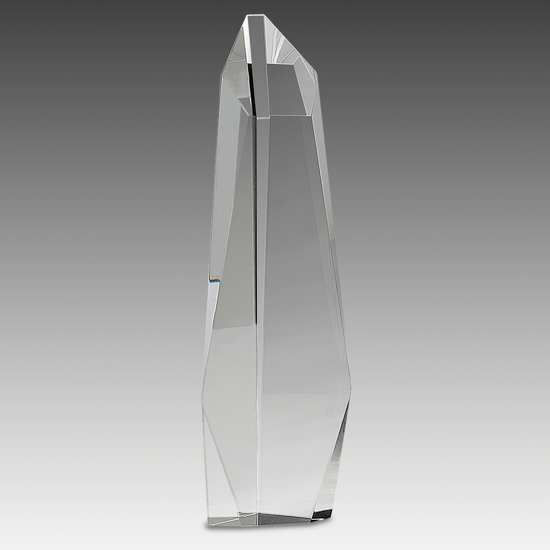 12" Clear Crystal Facet Slant-Top Tower