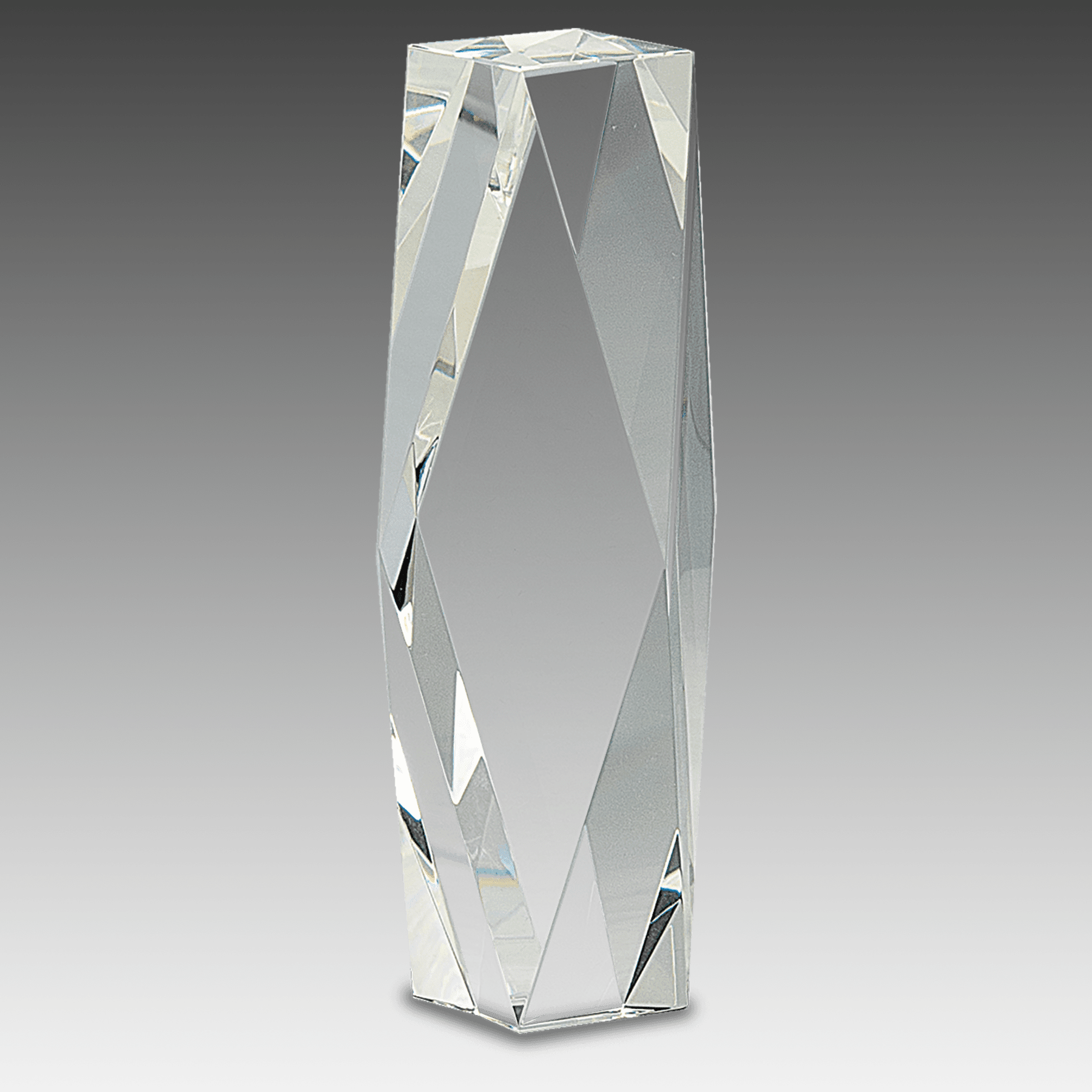 8" Clear Crystal Facet Tower