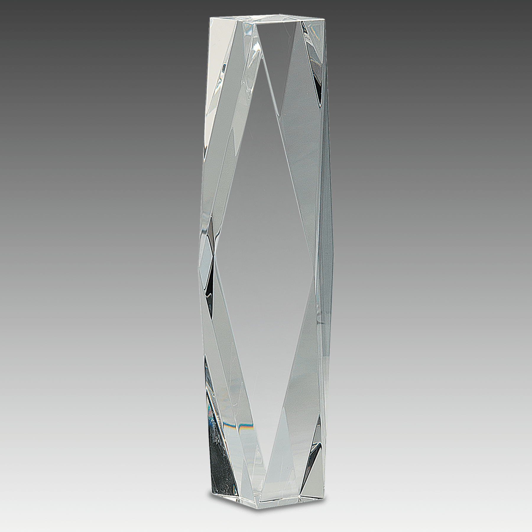 12" Clear Crystal Facet Tower