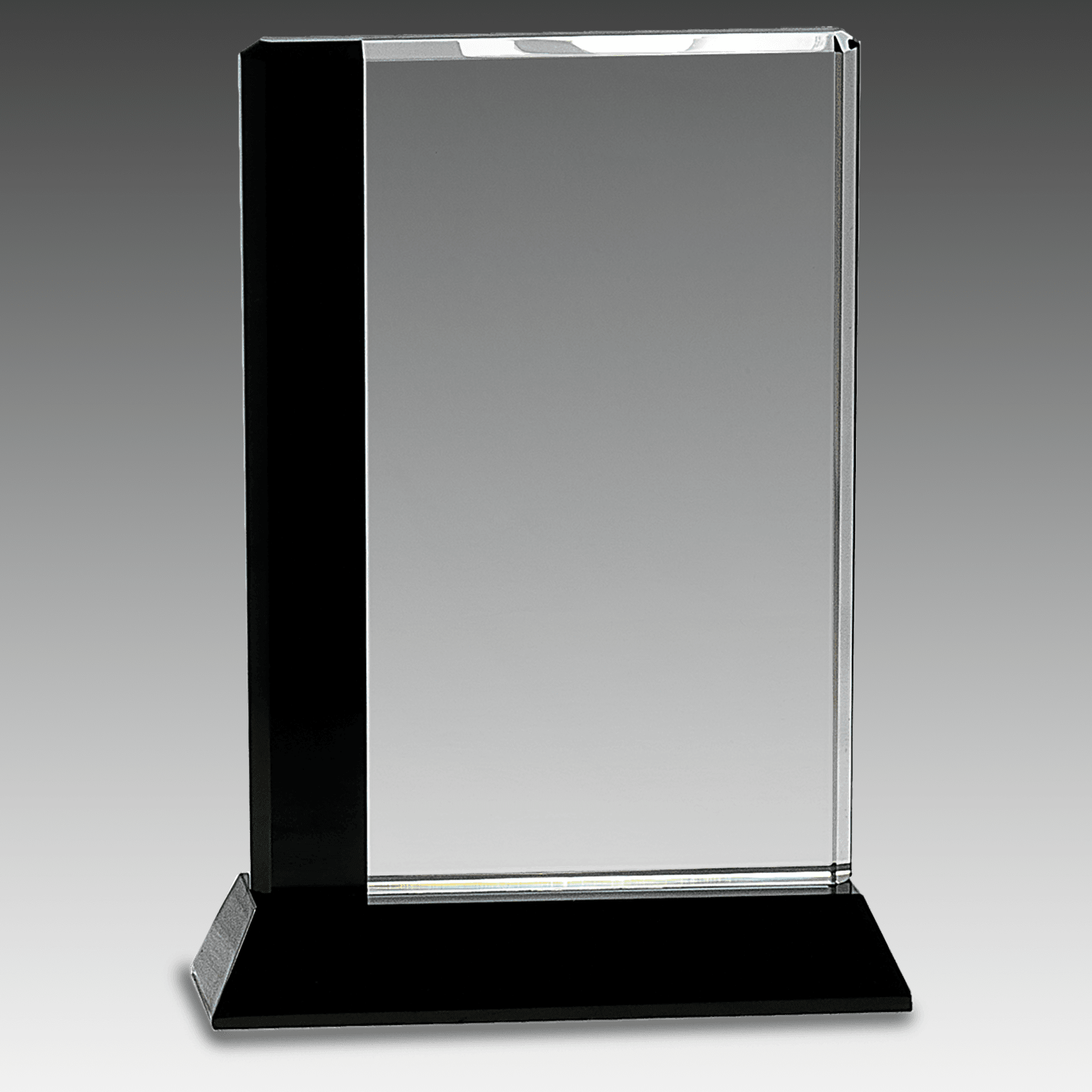 6.5" x 9" Black Edge Crystal on Black Base