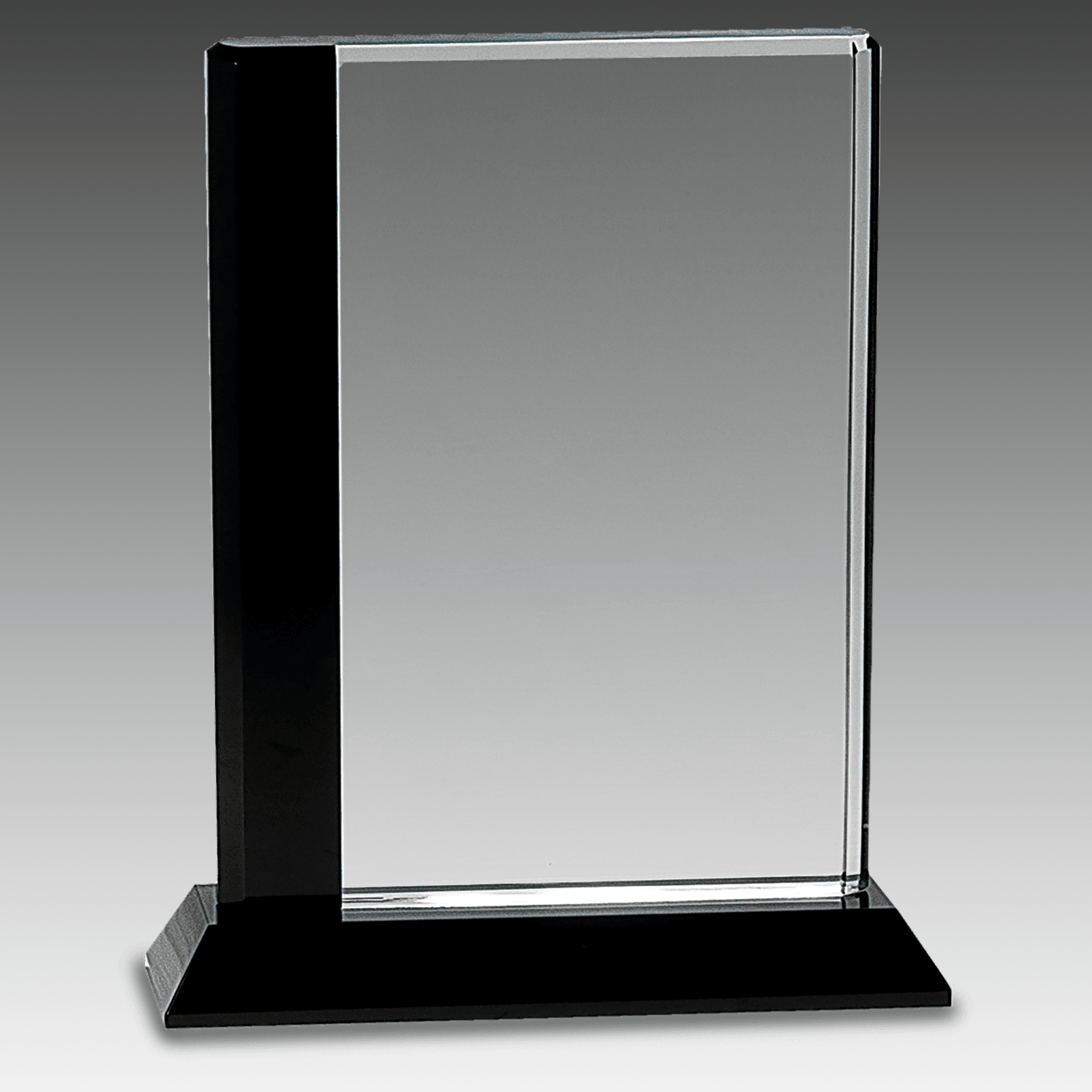 6.5" x 8" Black Edge Crystal on Black Base