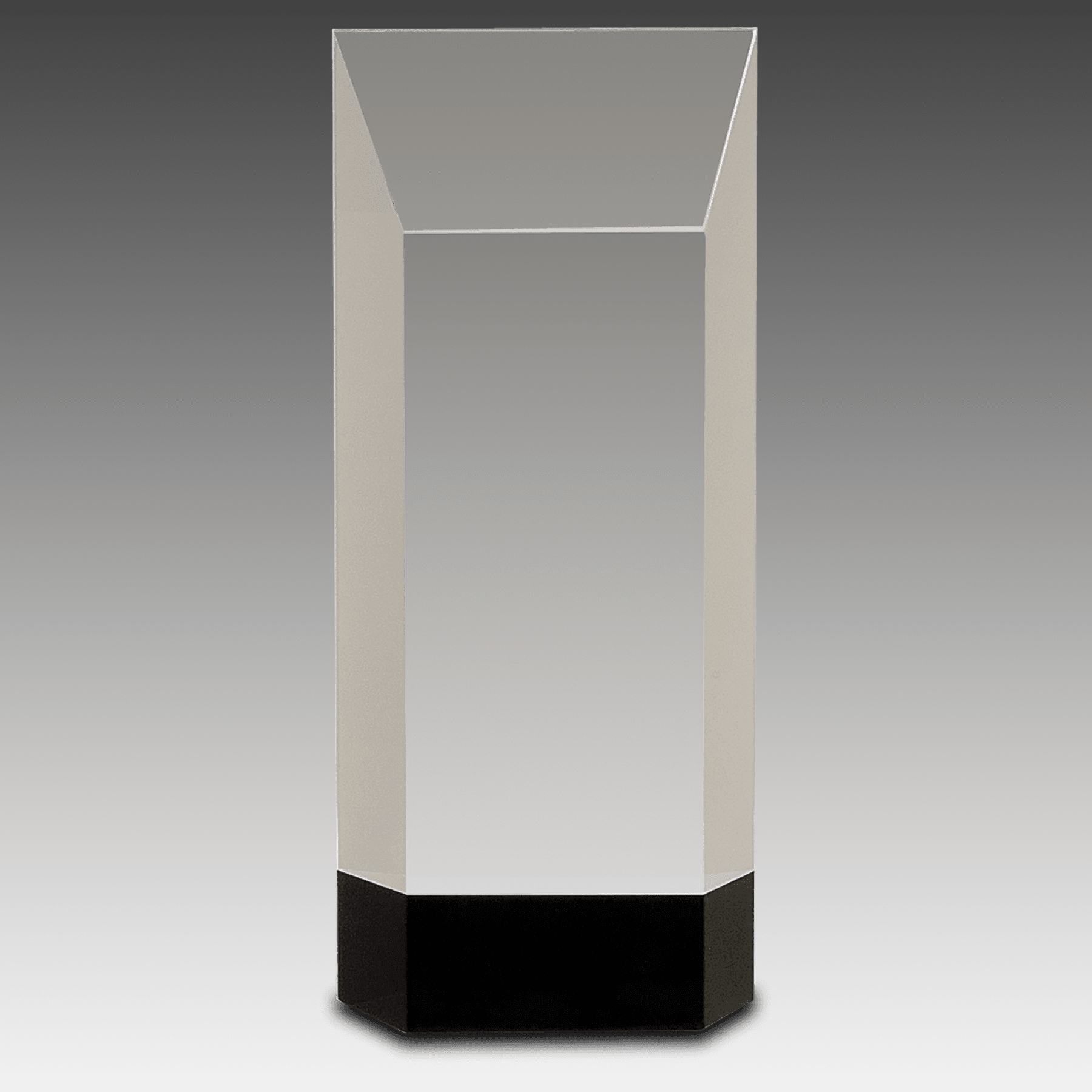 8.25" Clear Crystal Self-Standing Rectangle on Black Base