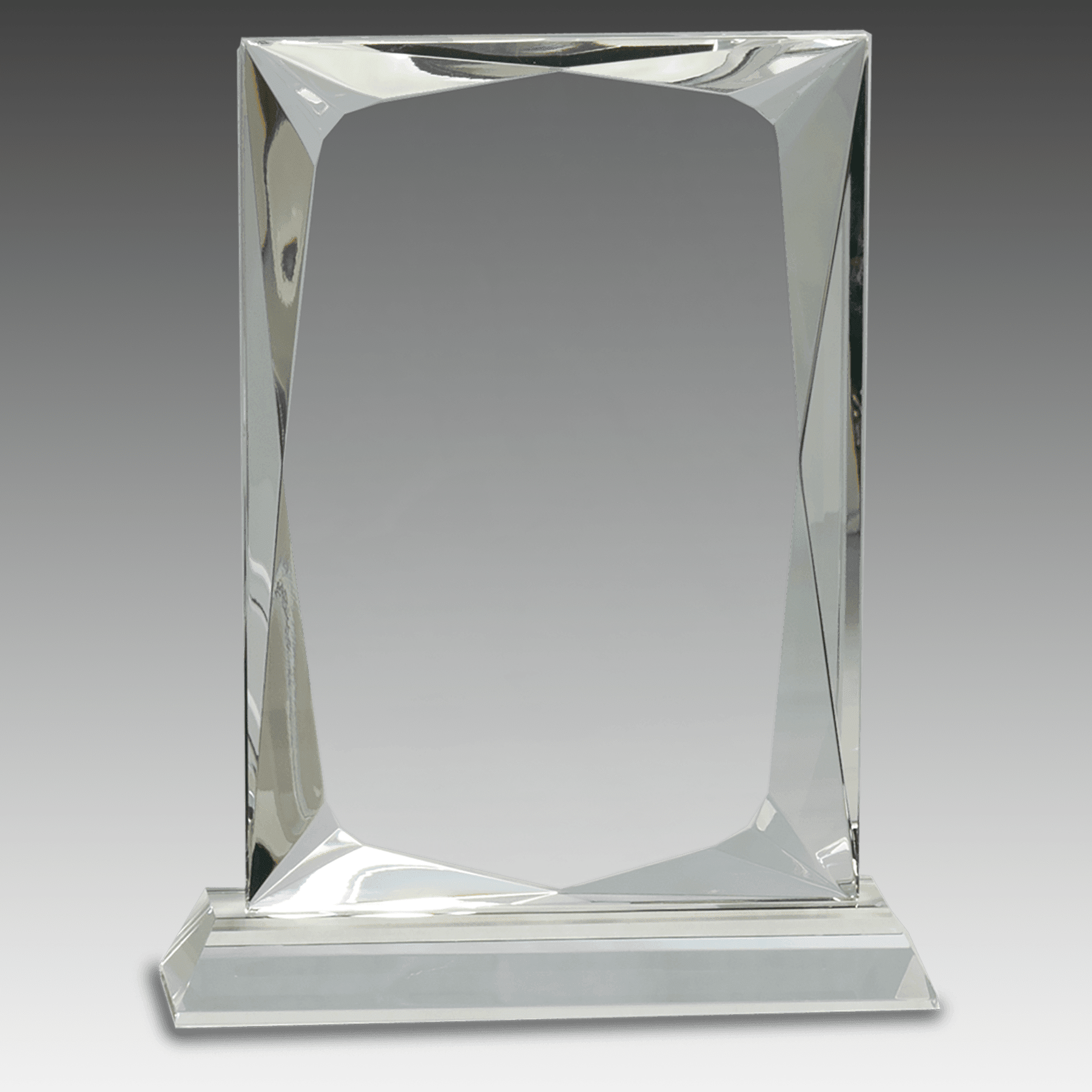 8" Crystal Rectangle on Clear Base