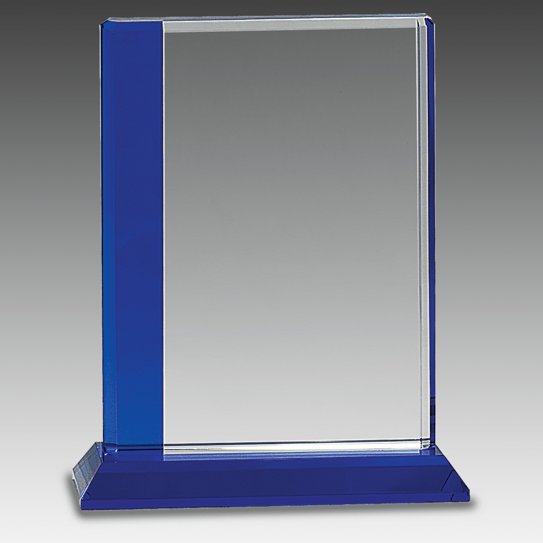 6.5" x 8" Blue Edge Crystal on Blue Base