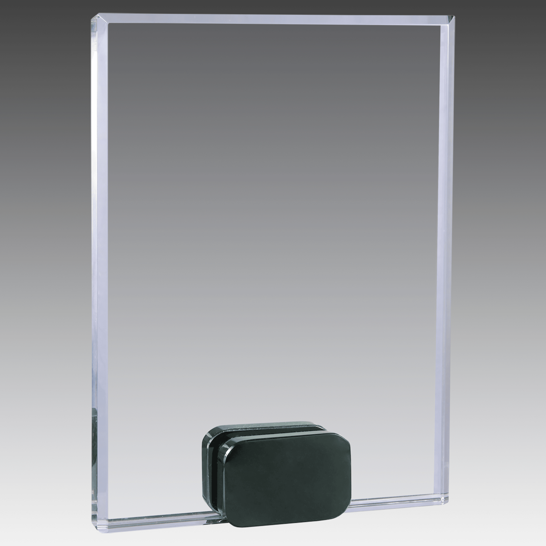 6" x 8" Crystal Rectangle with Black Crystal Base