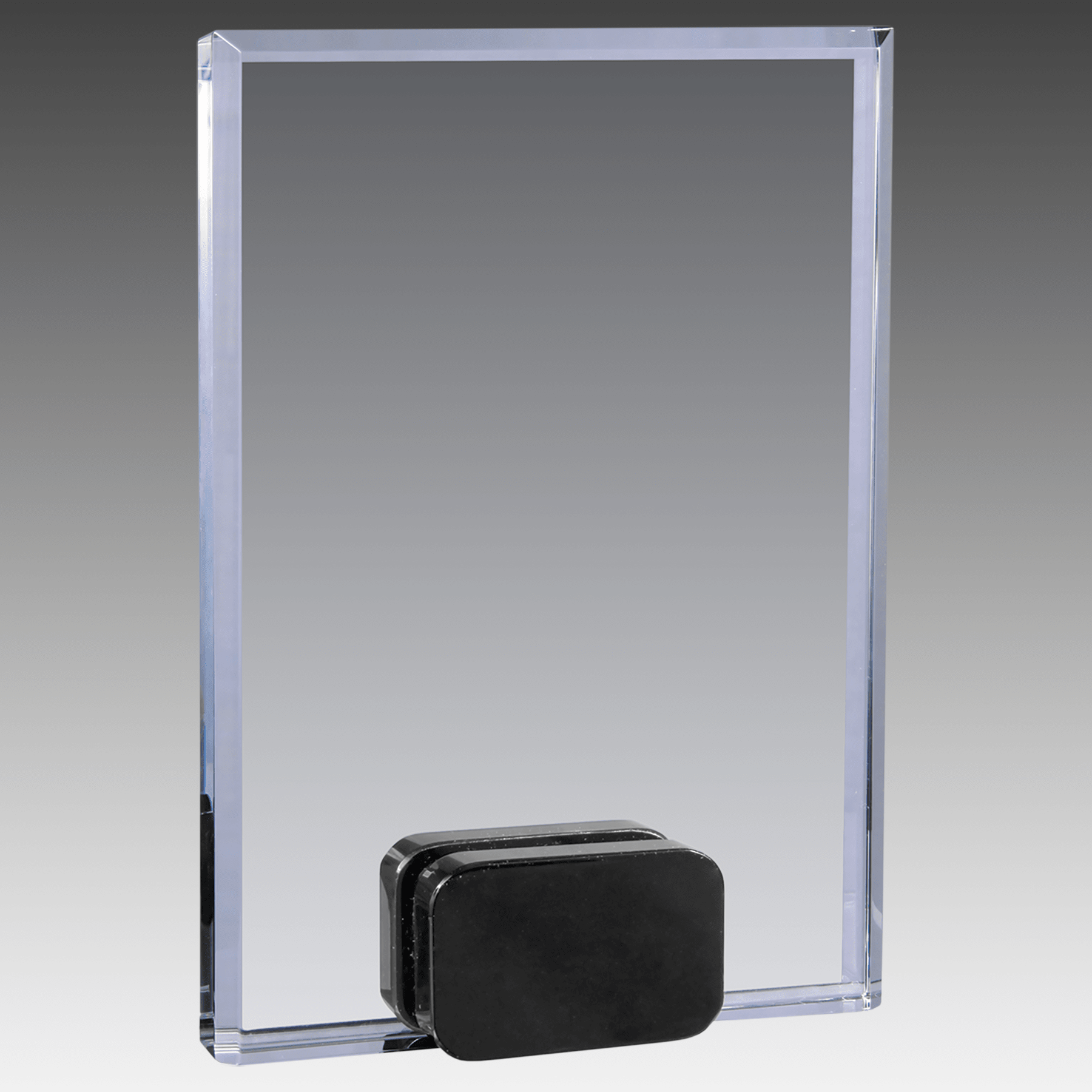 5" x 7" Crystal Rectangle with Black Crystal Base