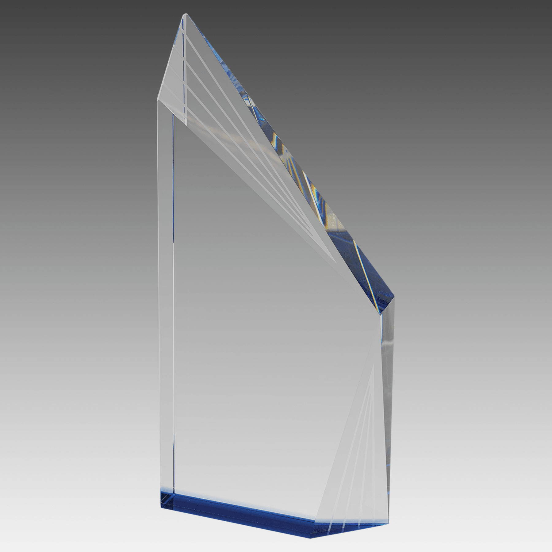 10.25" Crystal Beveled Peak with Blue Bottom