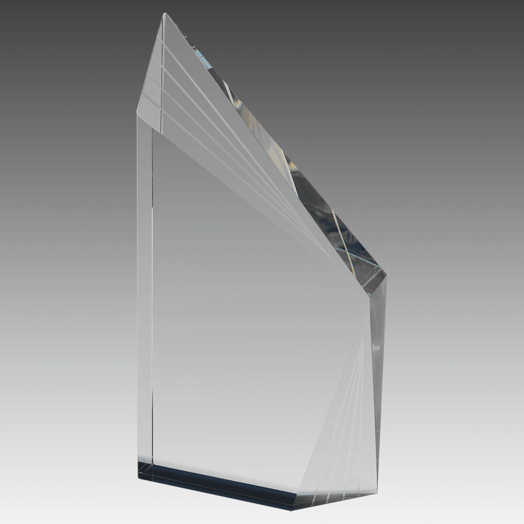 9" Crystal Beveled Peak with Black Bottom