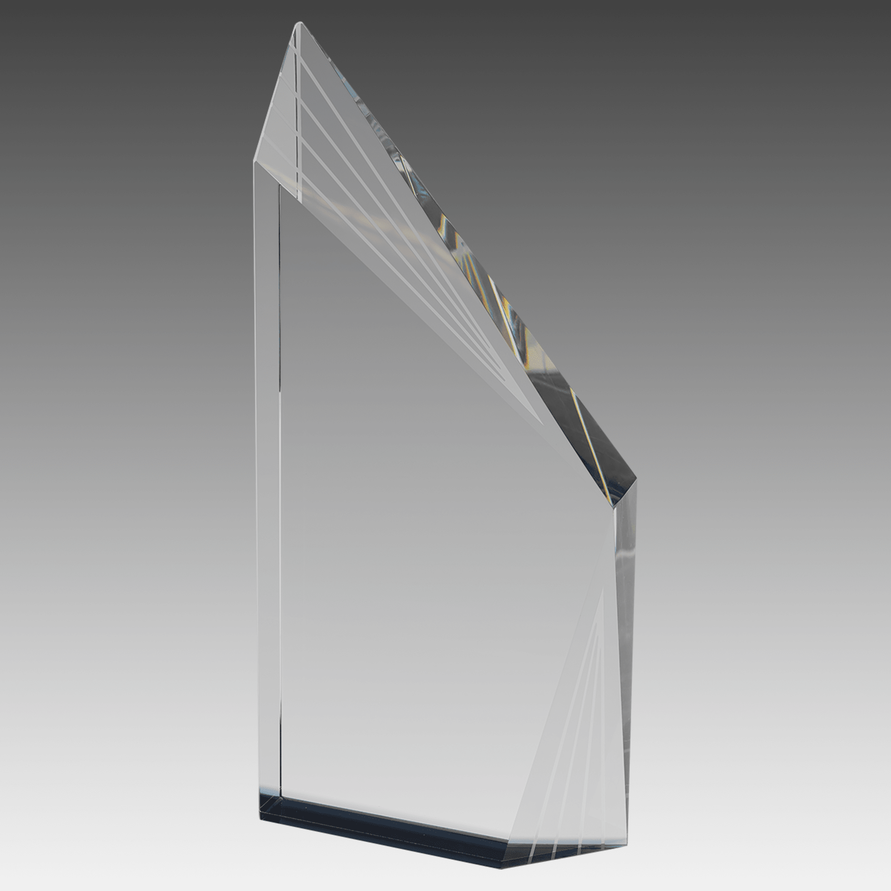 10.25" Crystal Beveled Peak with Black Bottom