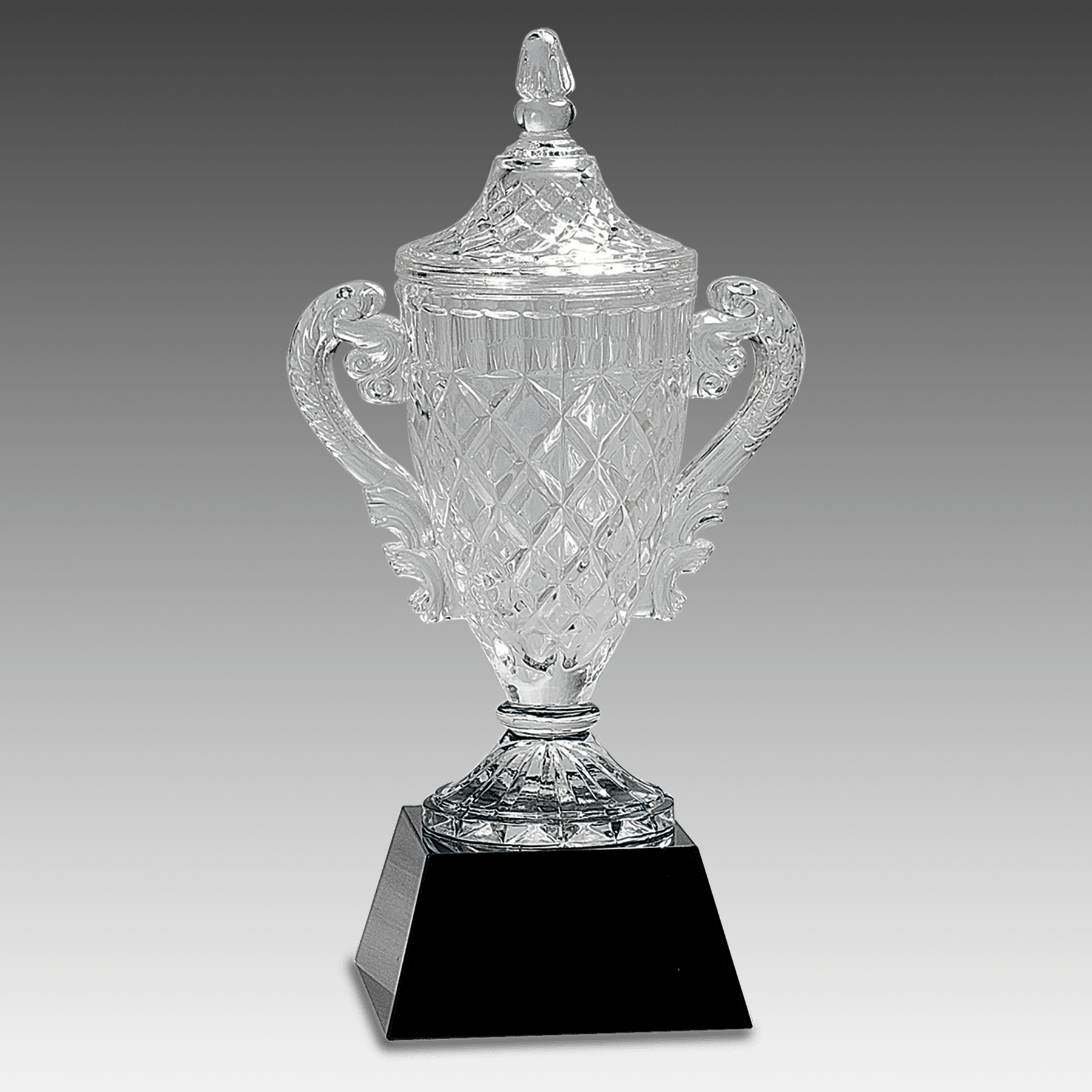 12.75" Crystal Cup on Black Pedestal Base