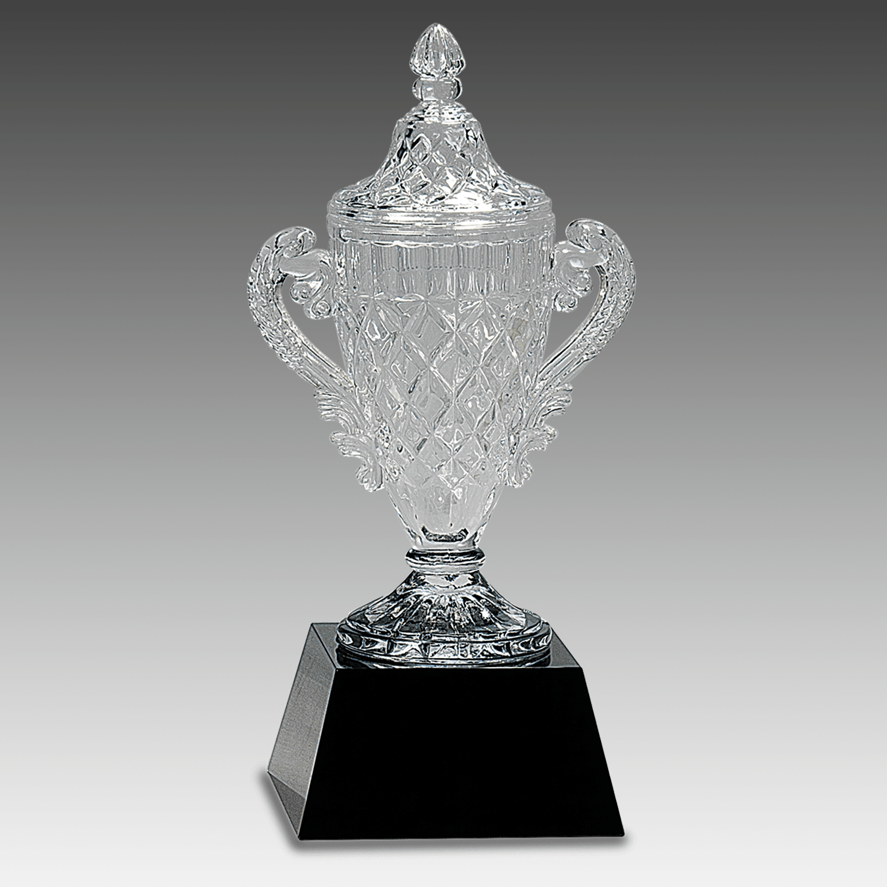 10.75" Crystal Cup on Black Pedestal Base