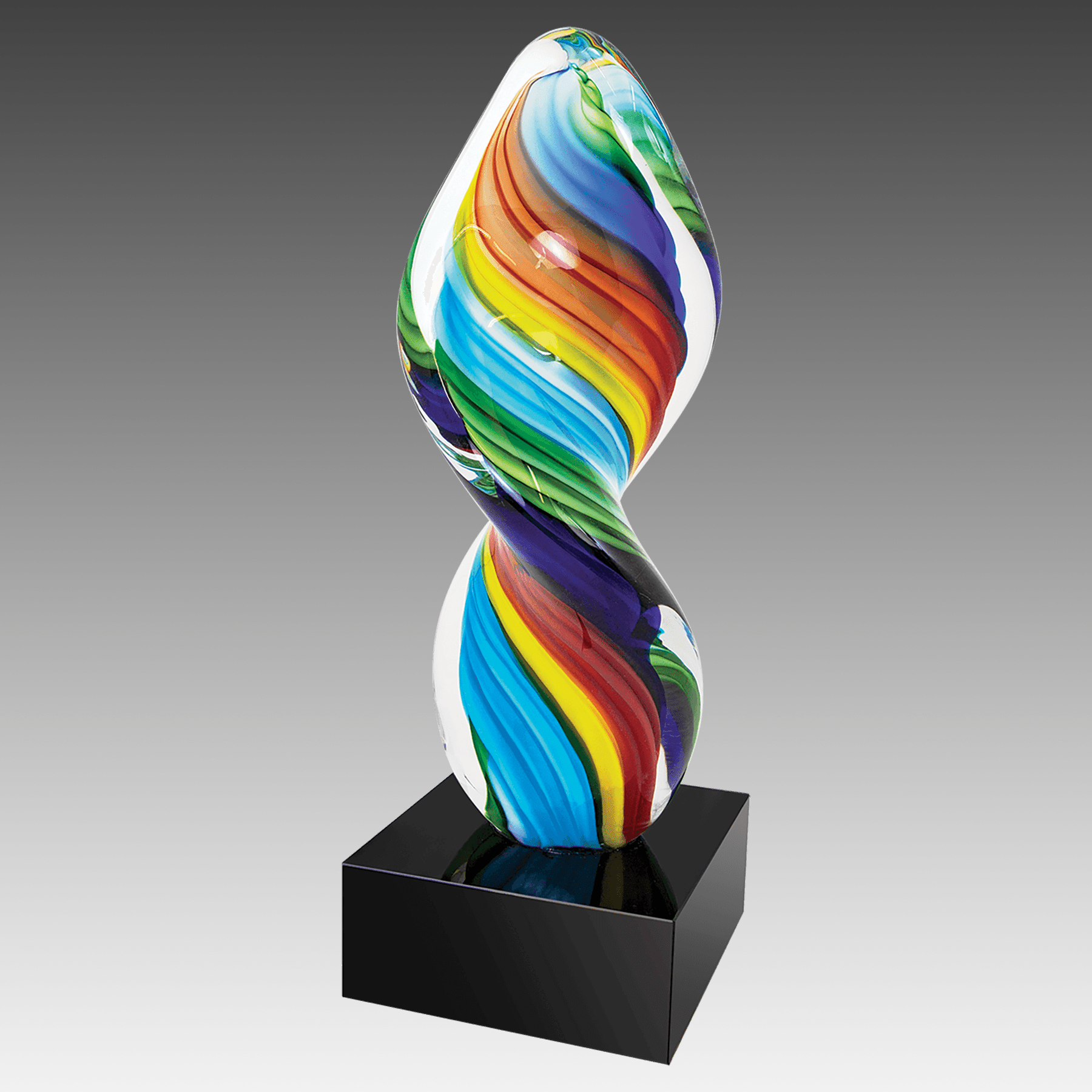 10.5" Rainbow Twist Art Glass