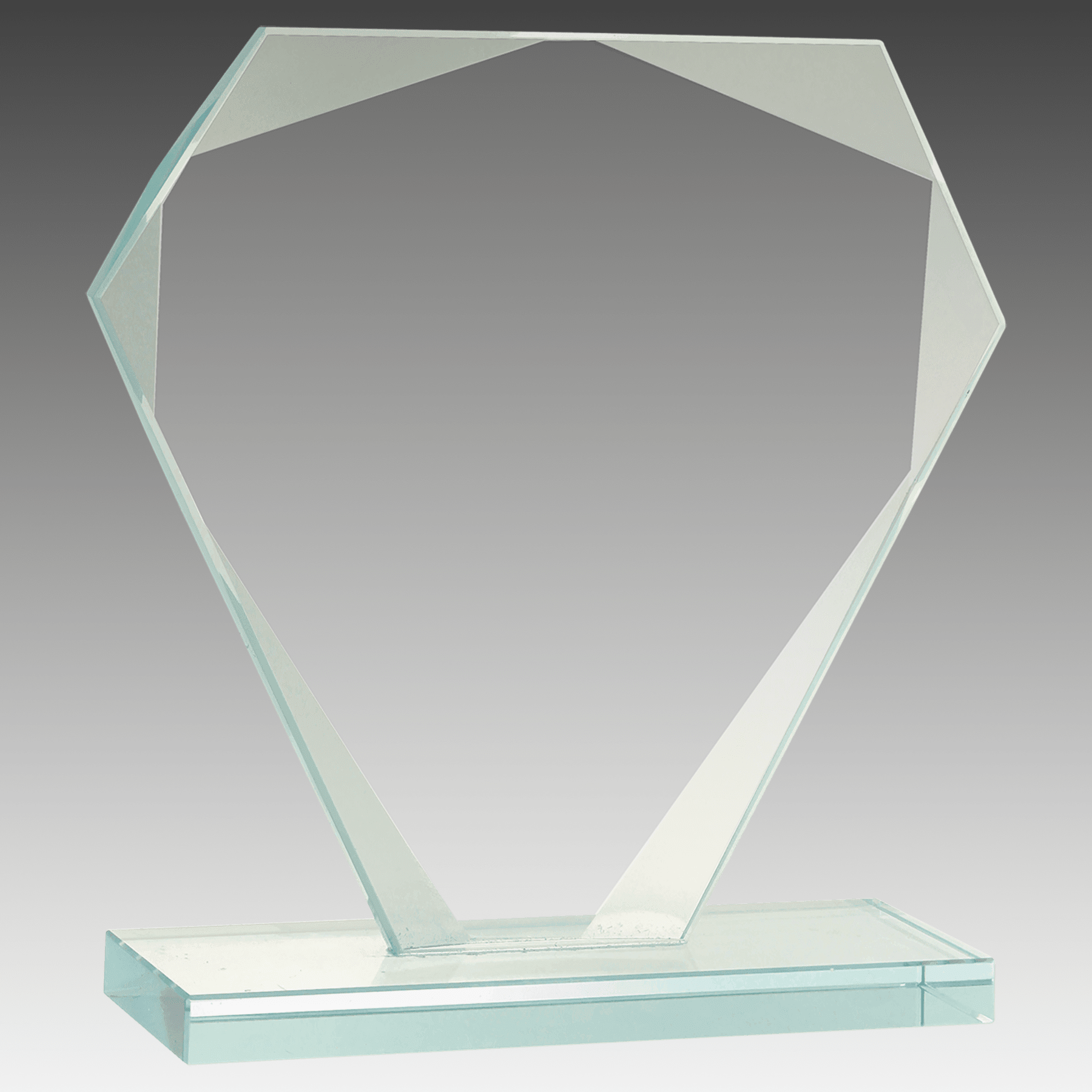 5.5" Cut Diamond Jade Glass Award