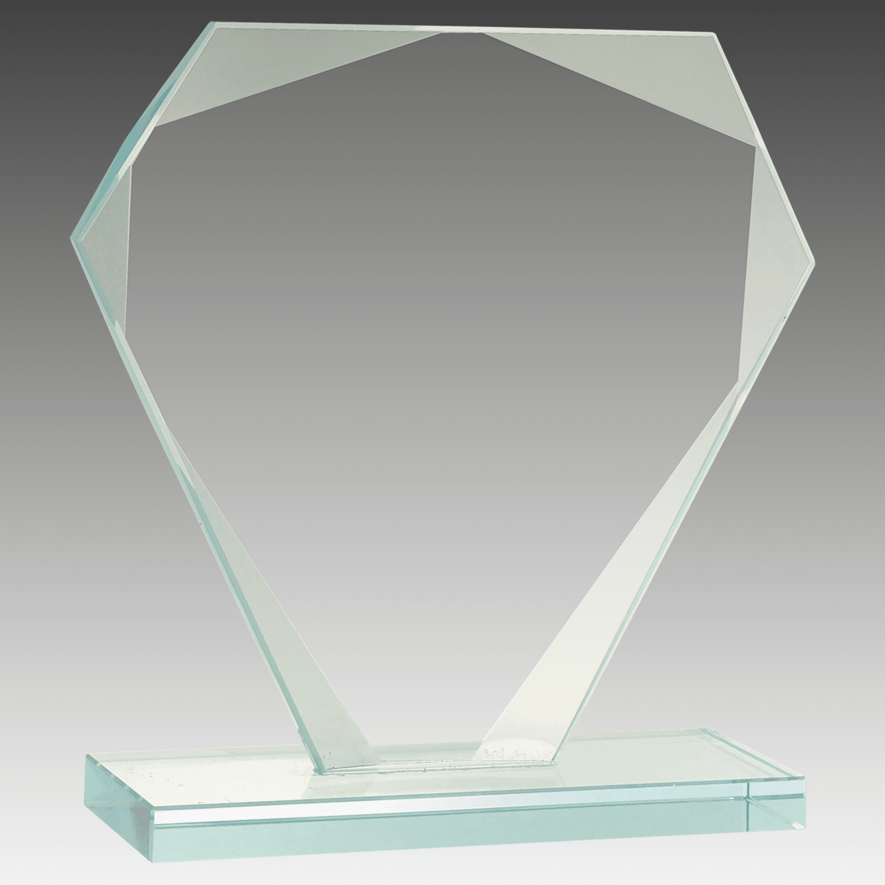6.25" Cut Diamond Jade Glass Award