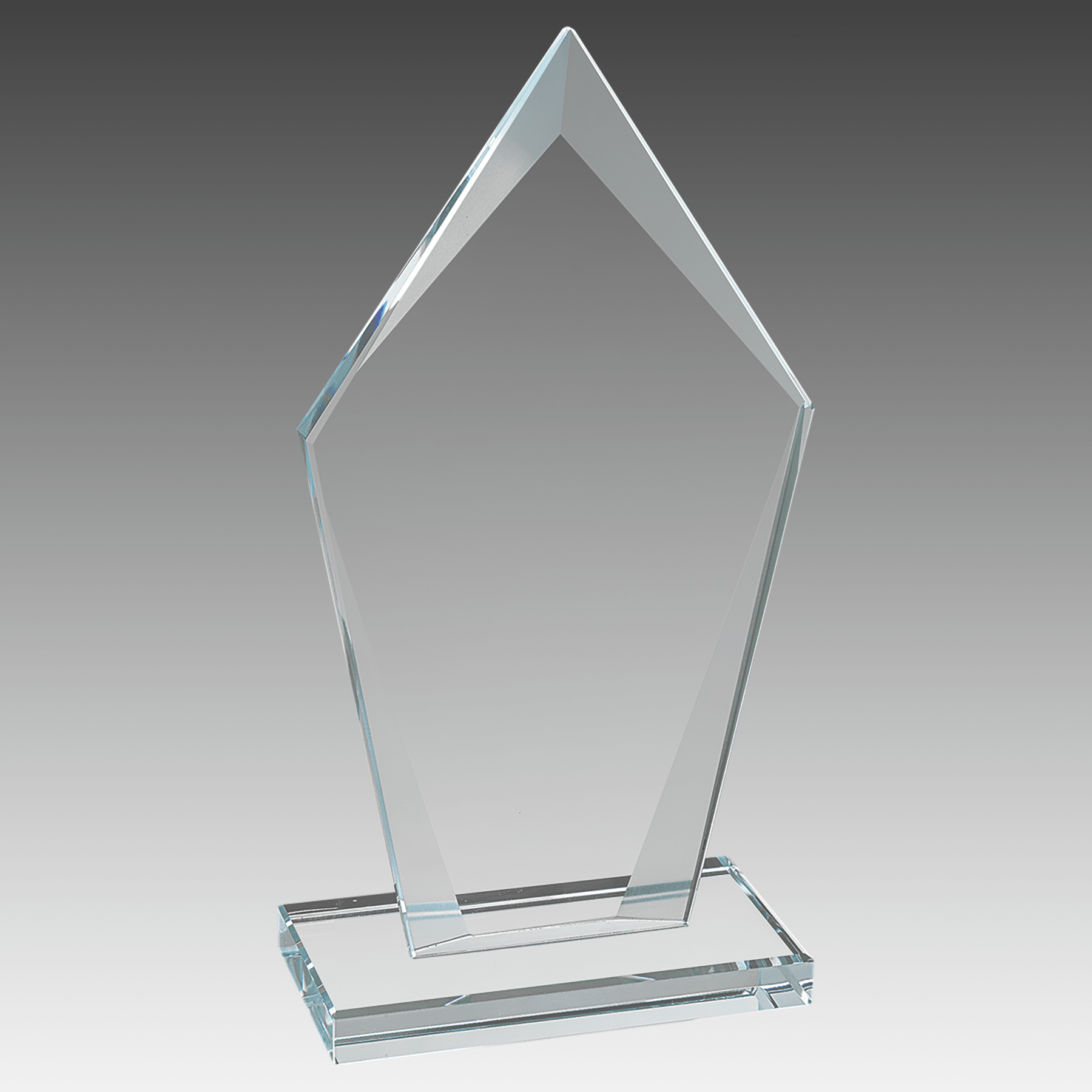 6.75" Diamond Clear Glass Award