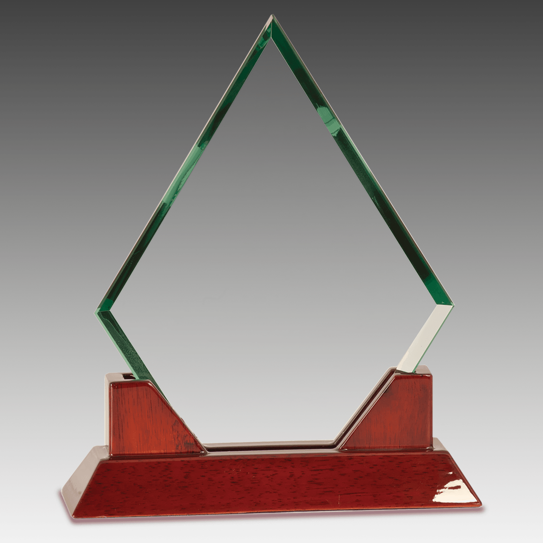 9.5" Jade Diamond Glass with Rosewood Piano Finish Base