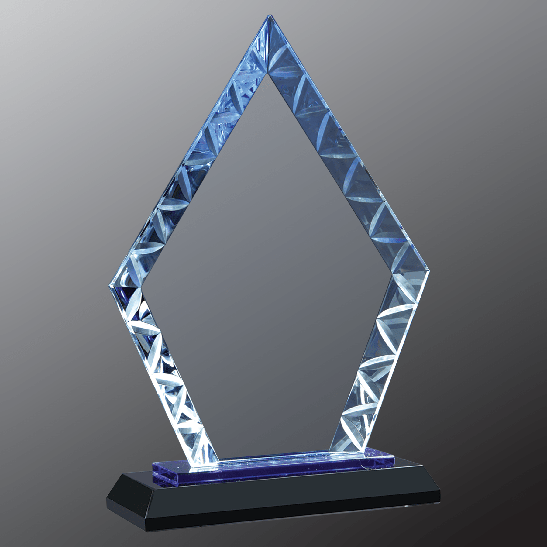 7.5" Diamond Accent Glass on Blue & Black Base