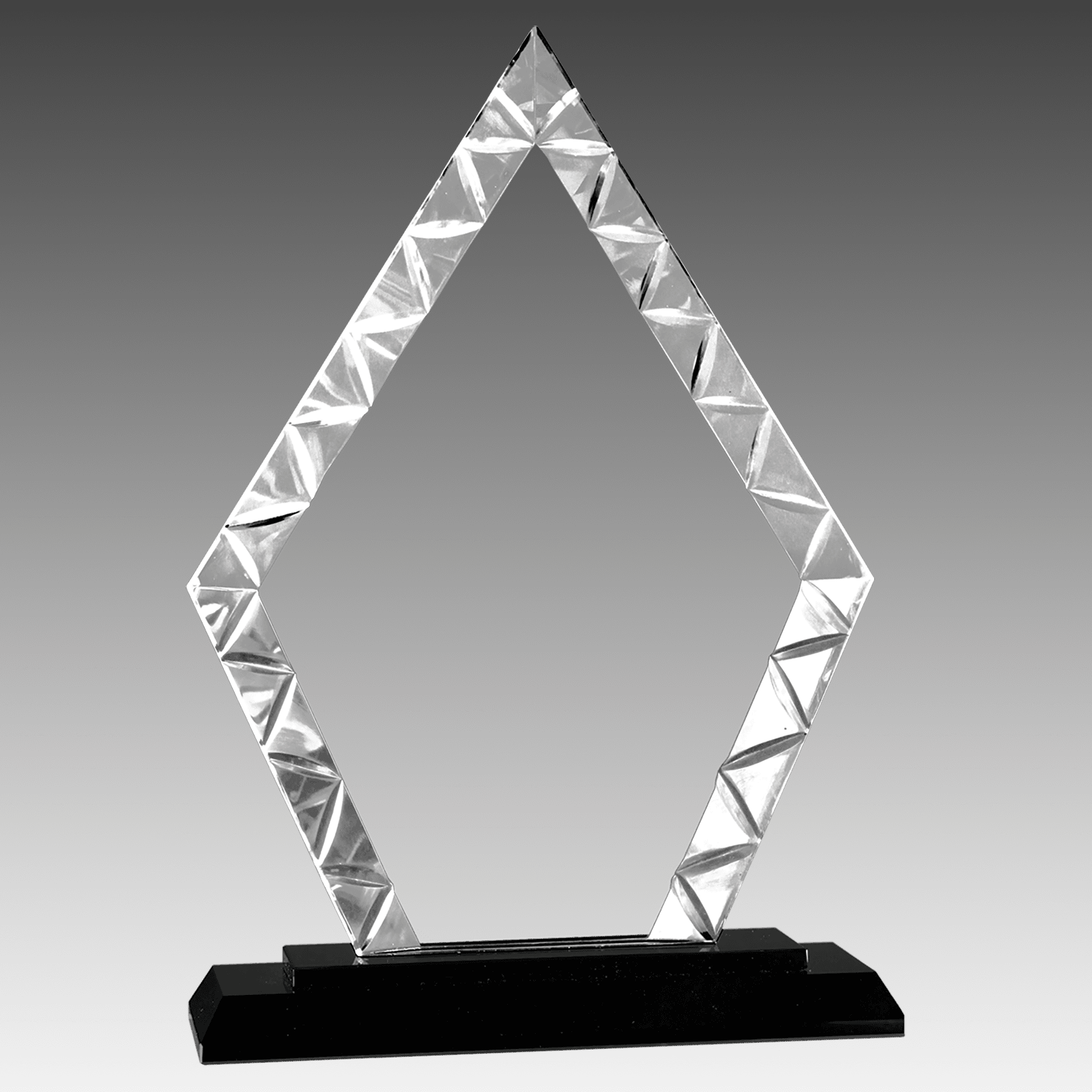 9" Diamond Accent Glass on Black Base
