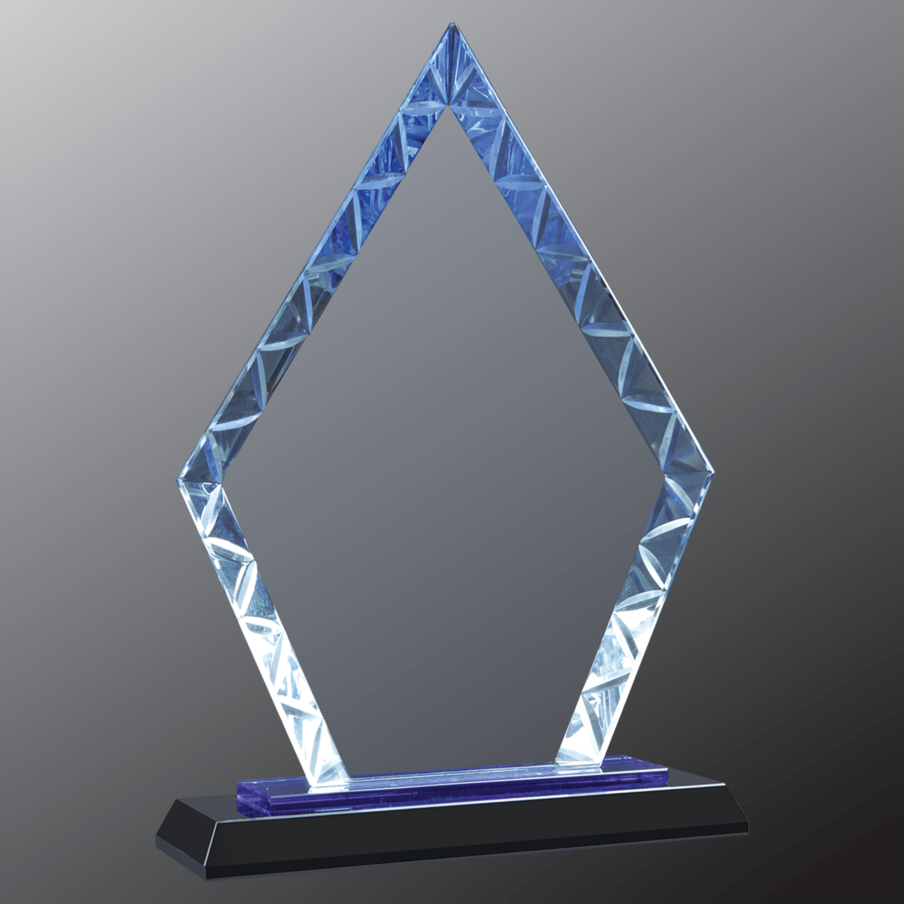 9" Diamond Accent Glass on Blue & Black Base