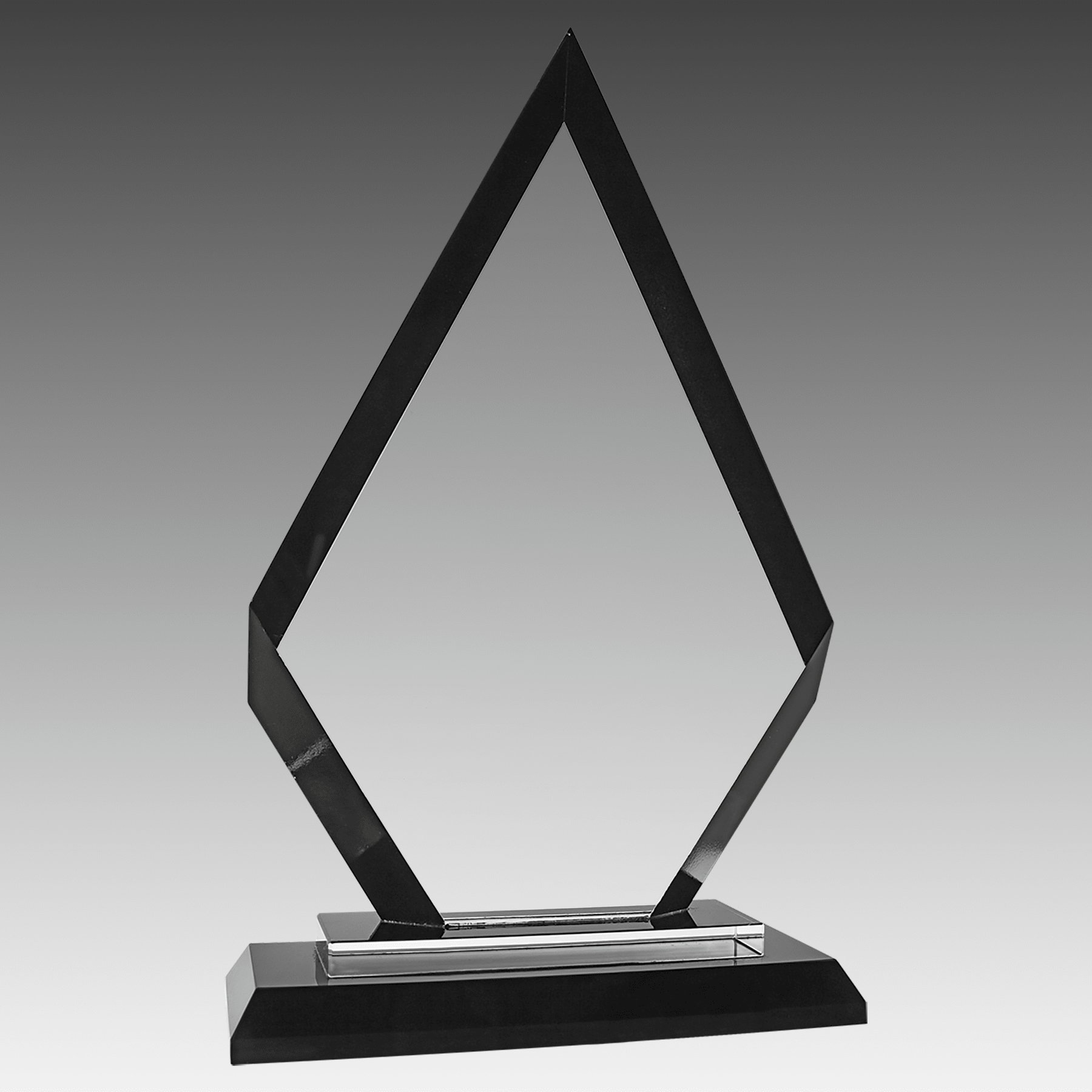 9" Diamond Black Regal Glass
